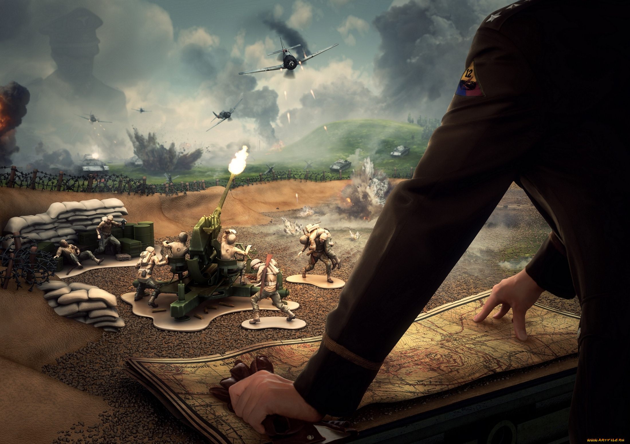 panzer, general, online, видео, игры, солдаты, пушка, самолёты, карта, бой