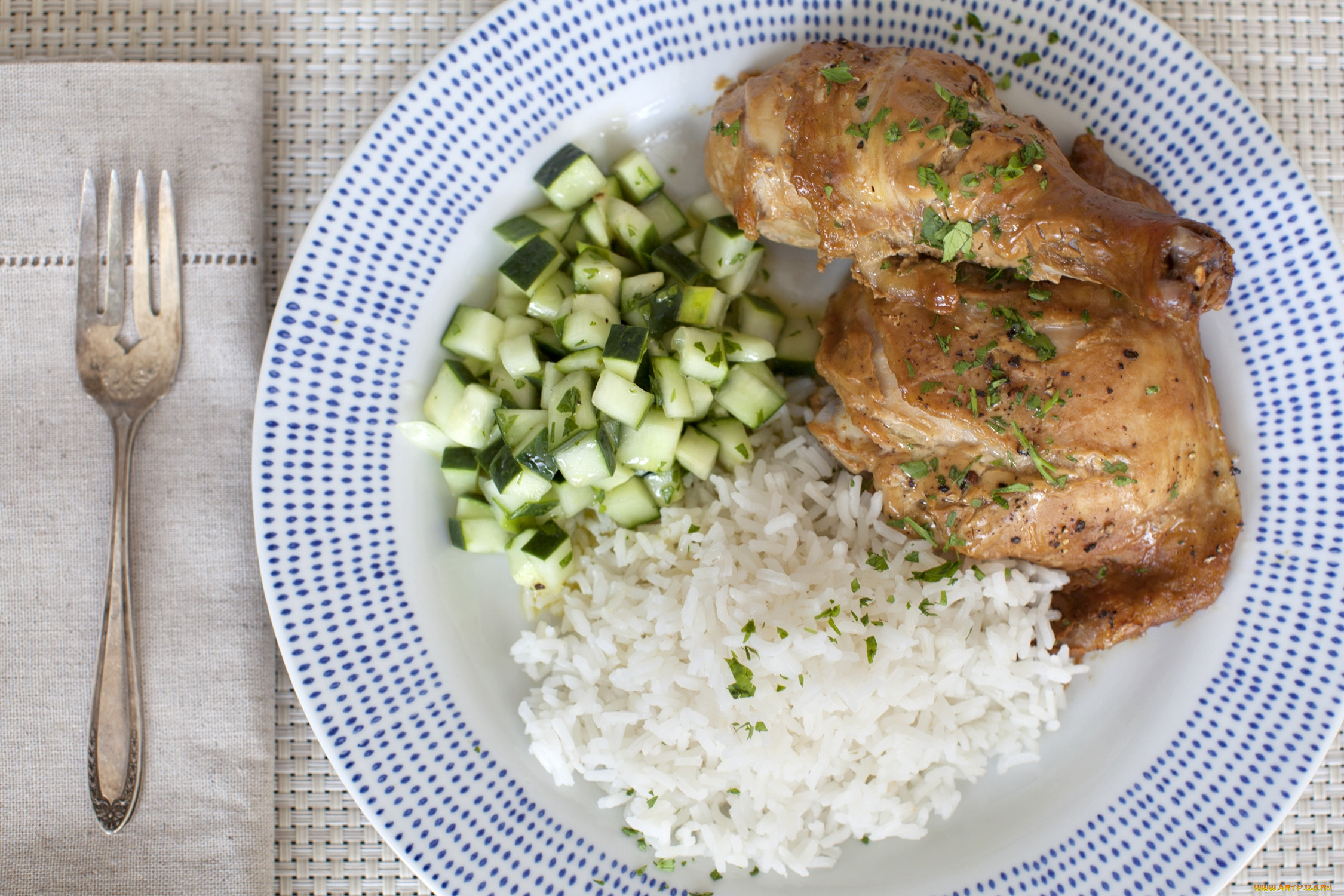 еда, вторые, блюда, рис, курица