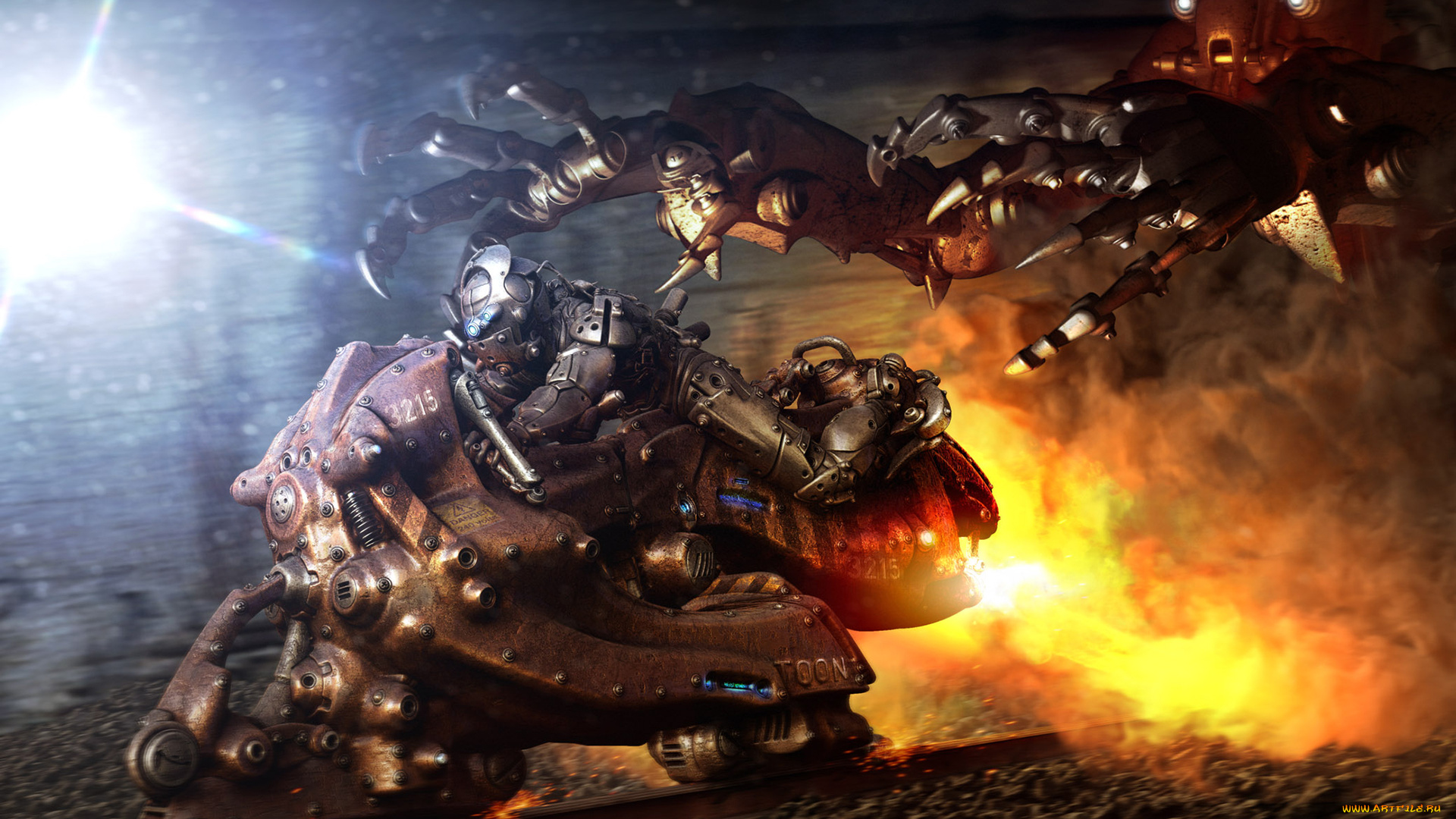 фэнтези, роботы, , киборги, , механизмы, погоня, когти