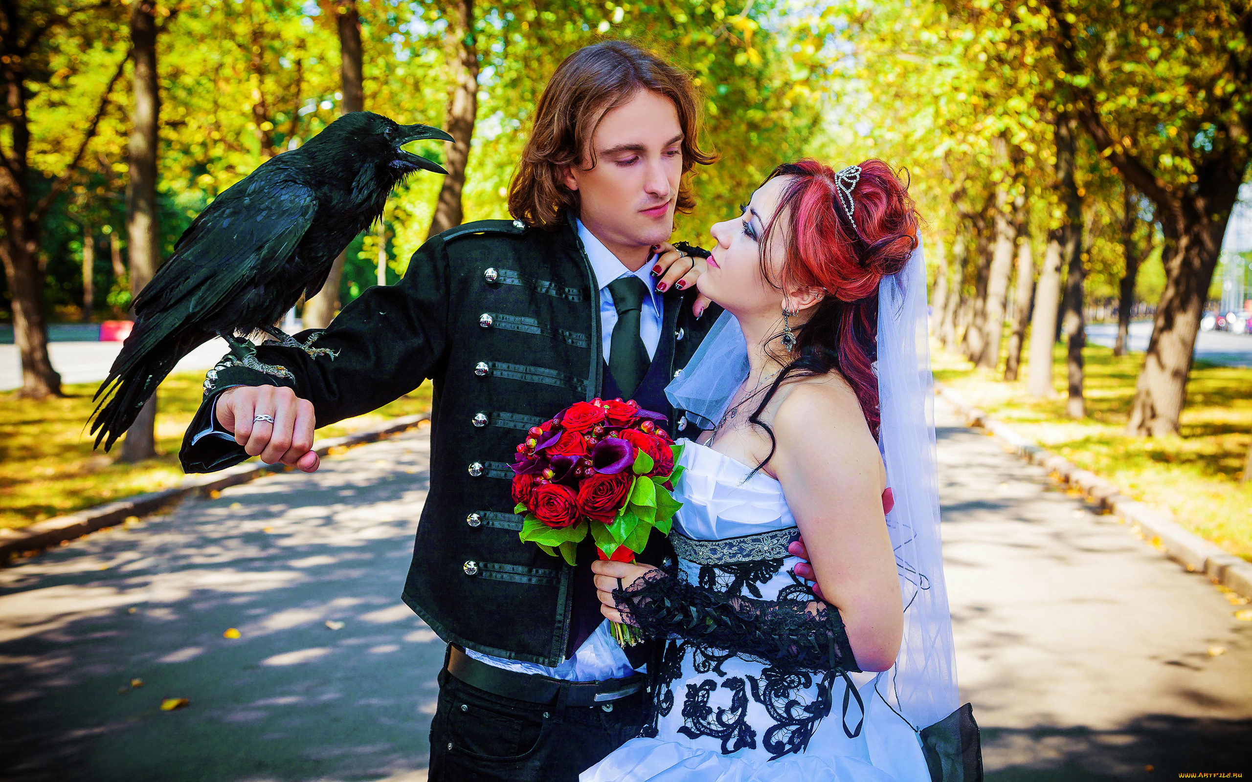 разное, мужчина, женщина, ворон