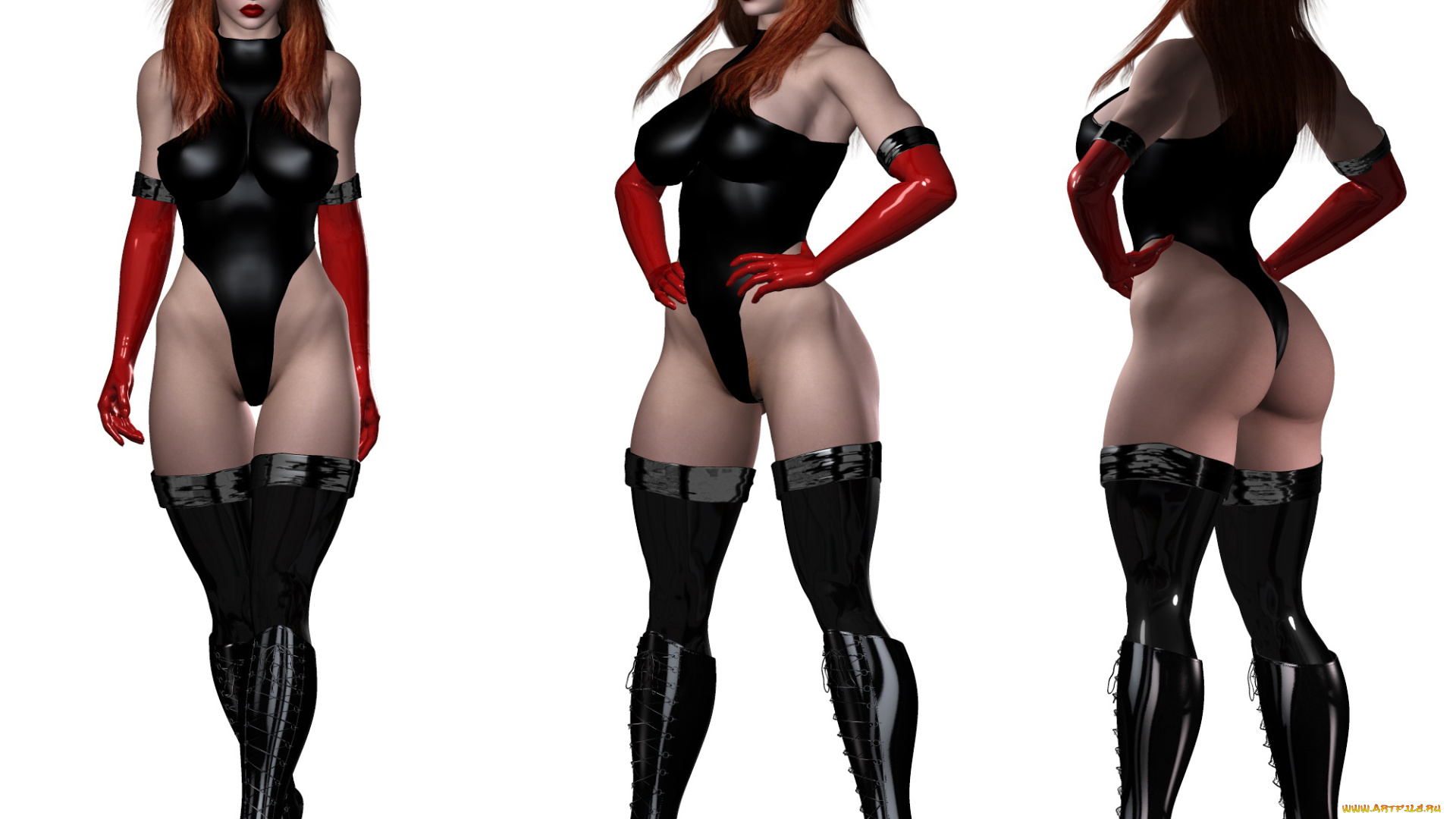3д, графика, фантазия, , fantasy, сапоги, фон, девушка, купальник, взгляд, латекс