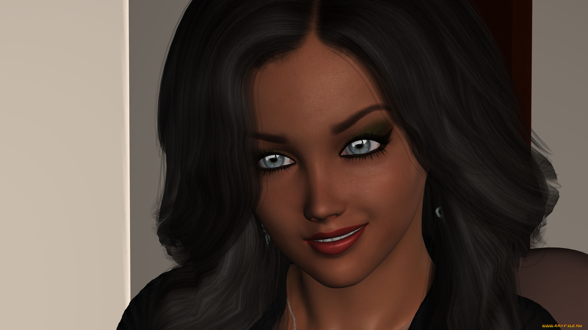 3д, графика, портрет, , portraits, девушка, взгляд, фон