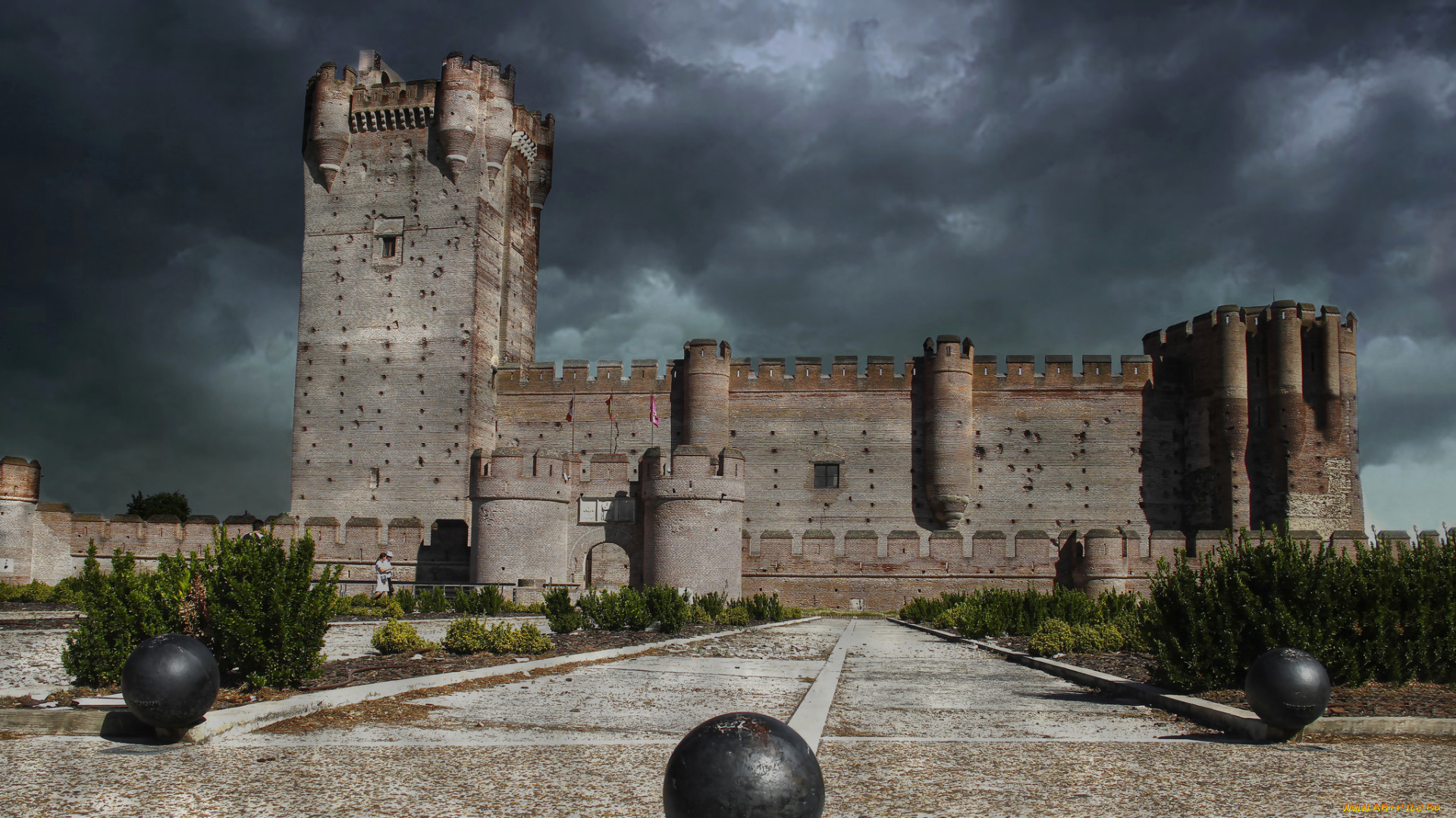 castillo, de, la, mota, города, замки, испании, испания, цитадель, ночь