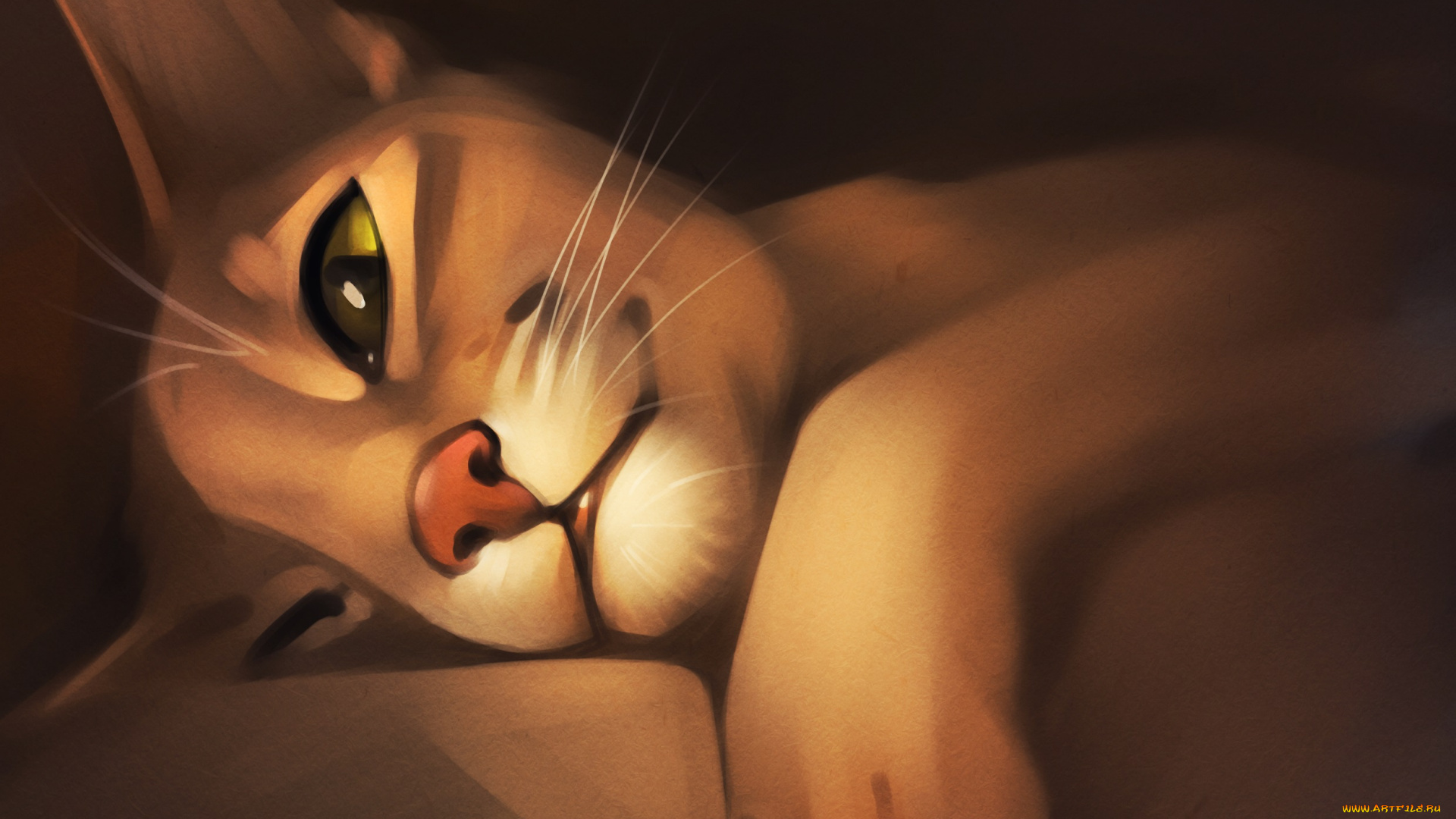 gaudibuendia, рисованное, животные, , коты, ушки, усы, взгляд, кот, кошка