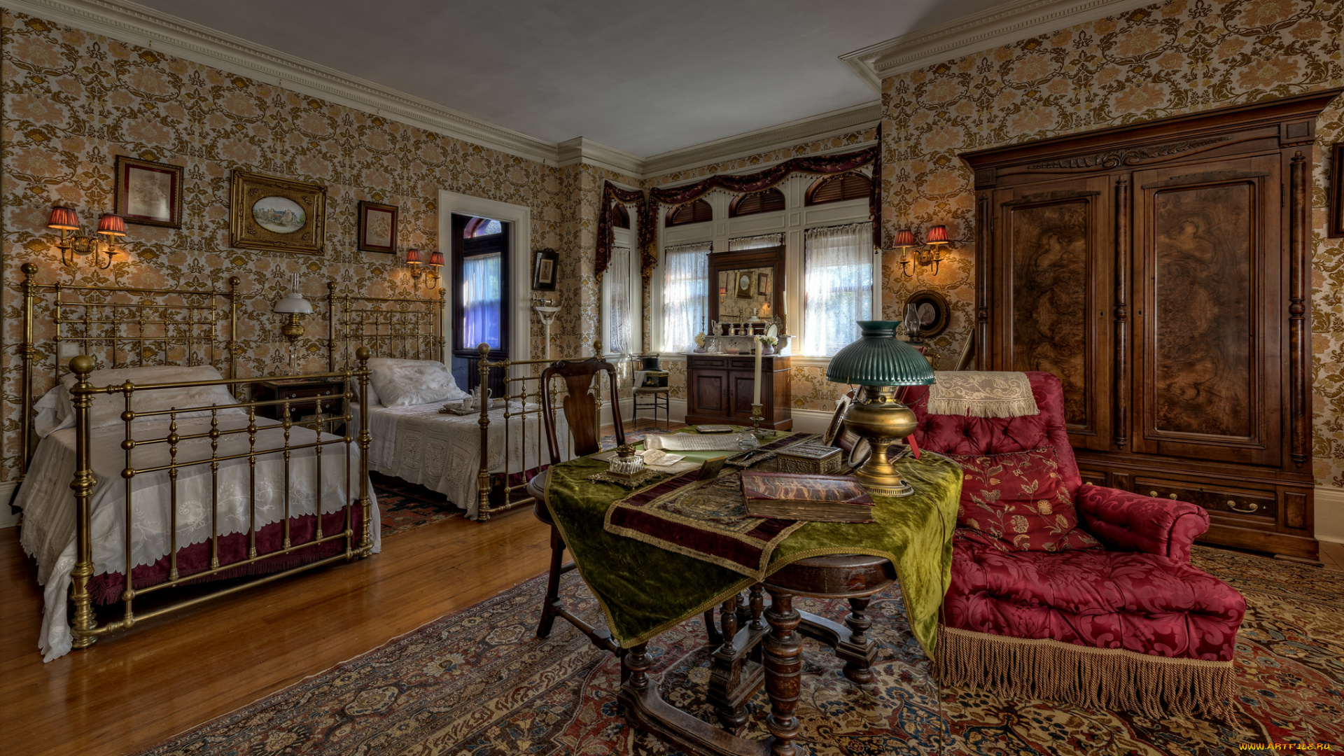 интерьер, спальня, мебель, комната