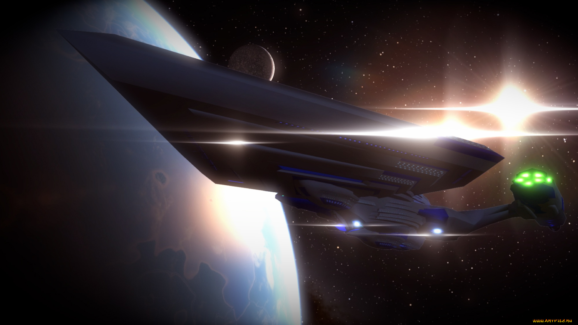 космос, арт, планета, вселенная, полет, космический, корабль