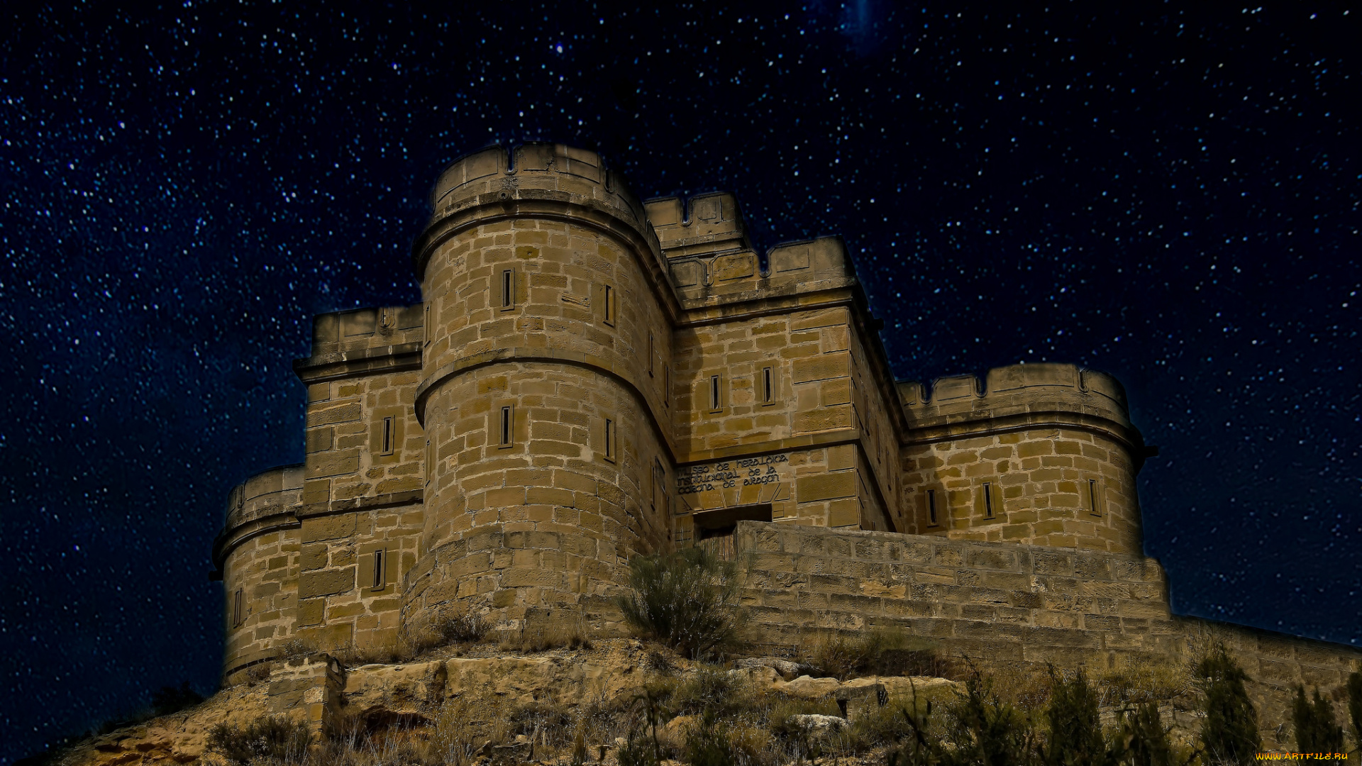 torre, de, salamanca, города, замки, испании, испания, ночь, цитадель