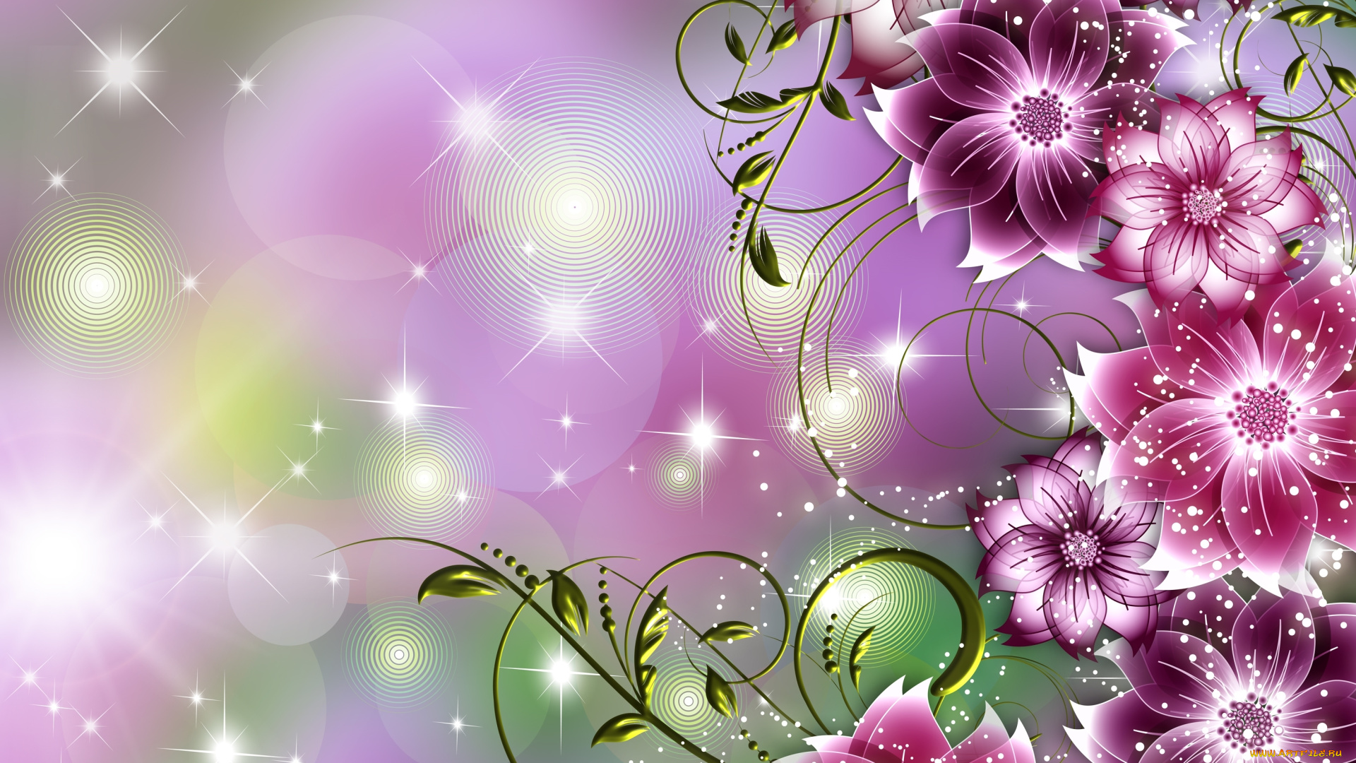 векторная, графика, цветы, , flowers, лепестки, цветы, рисунок