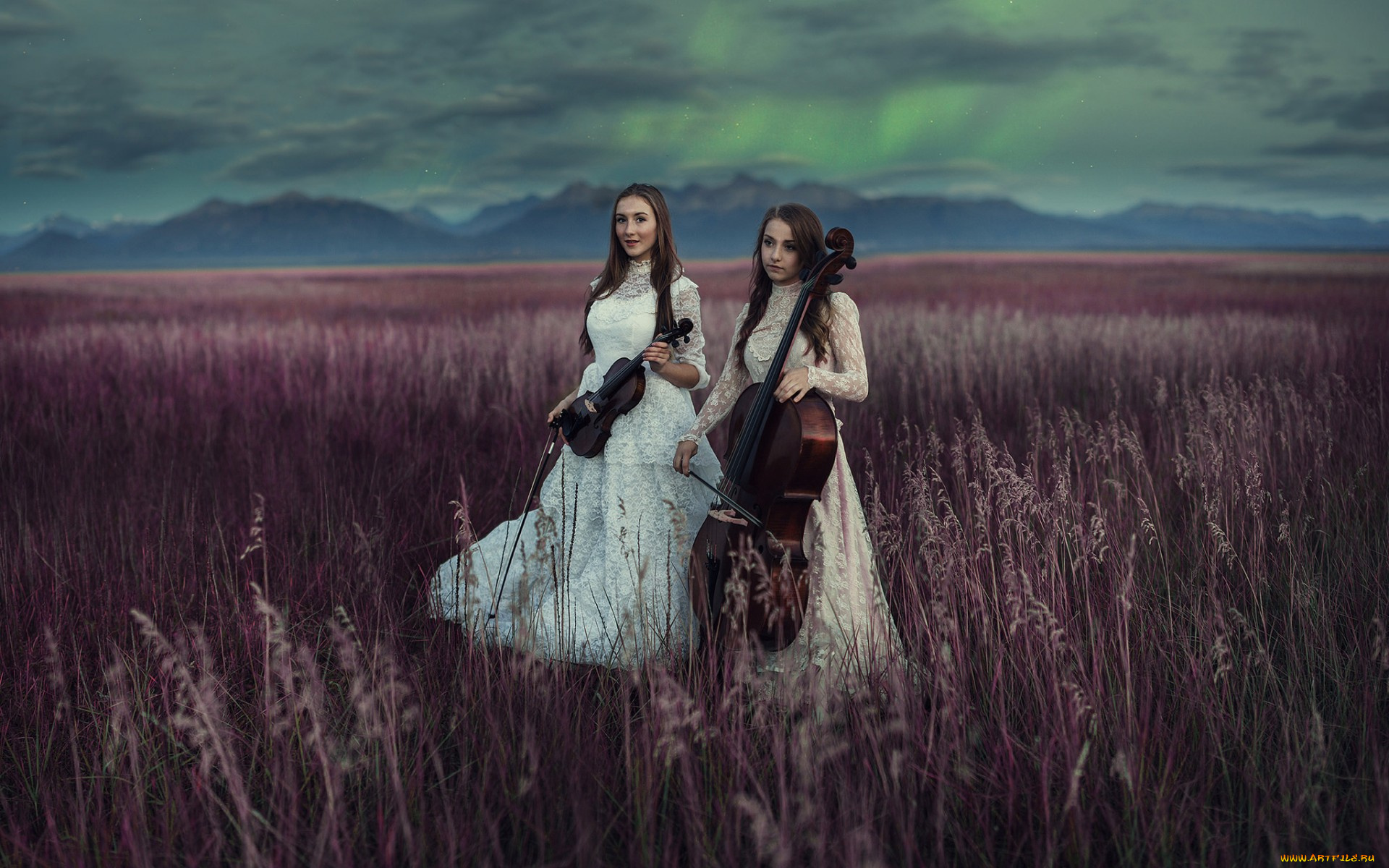 музыка, -, другое, поле, инструменты, девушки