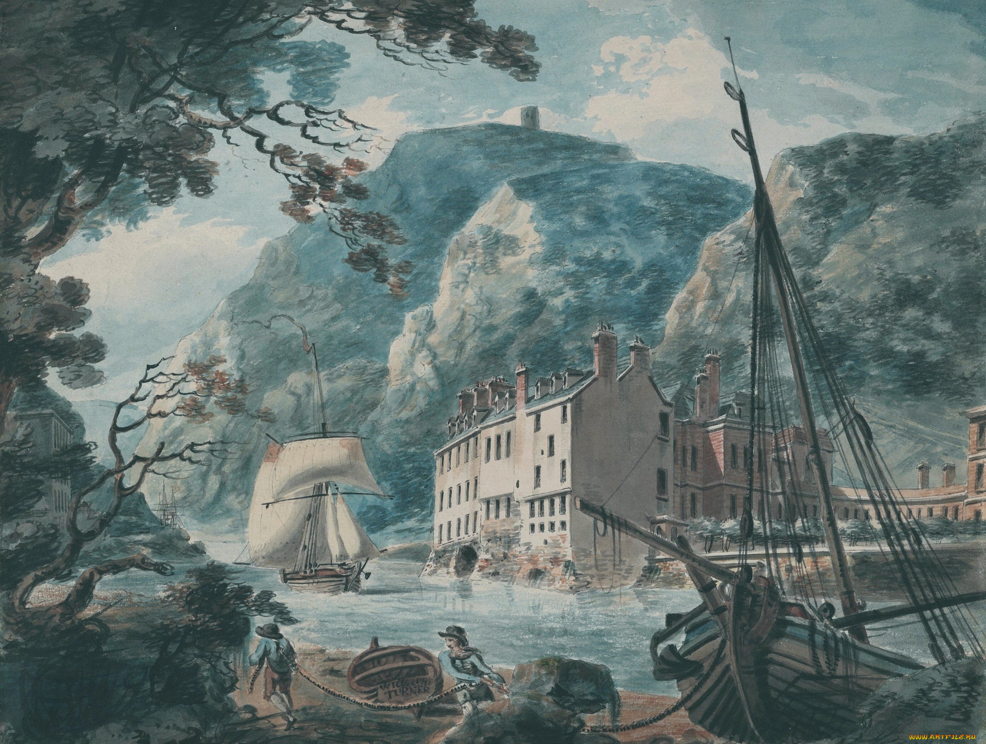 рисованное, живопись, город