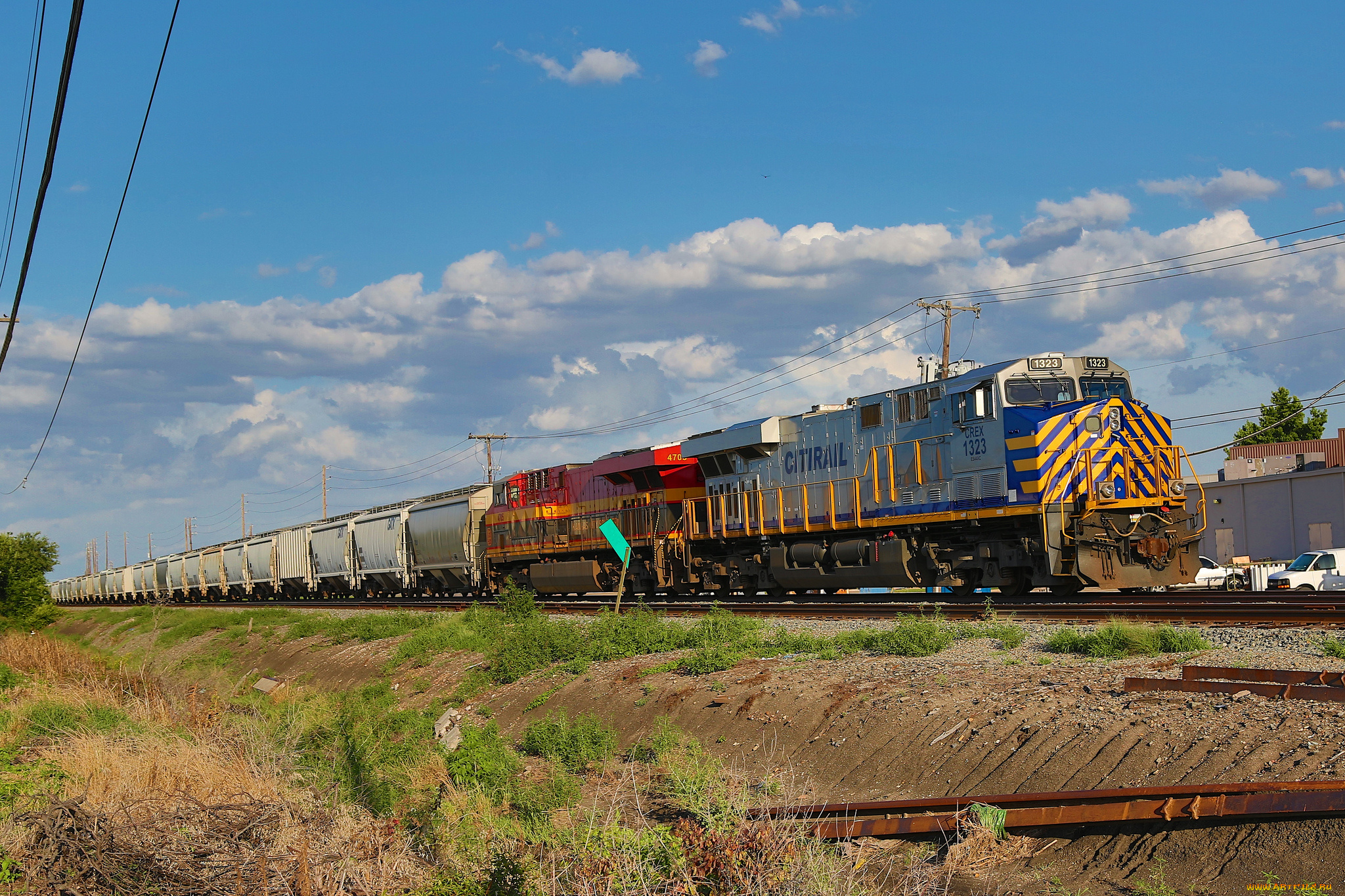 техника, поезда, железная, дорога, рельсы, локомотив, состав