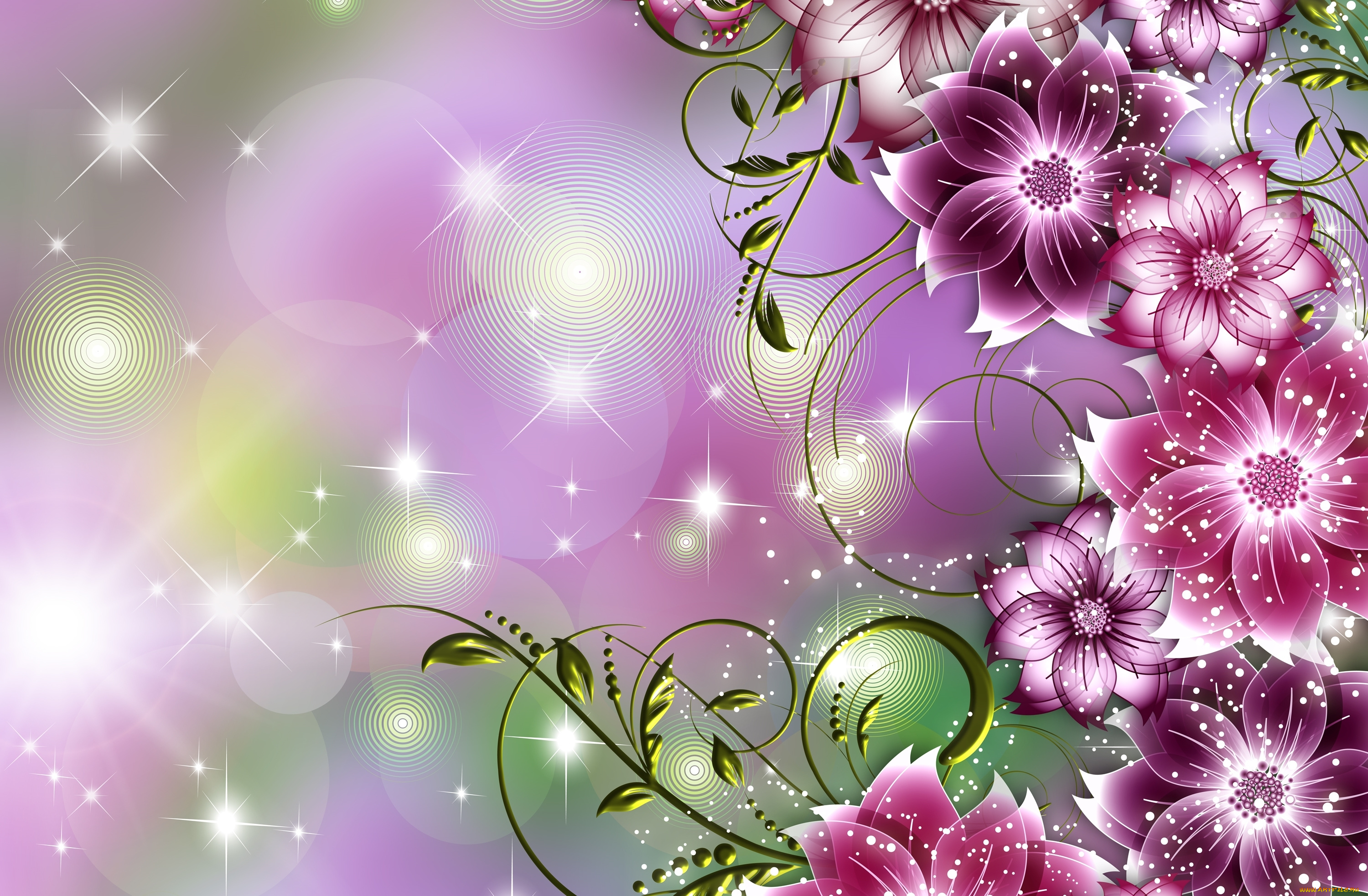 векторная, графика, цветы, , flowers, лепестки, цветы, рисунок