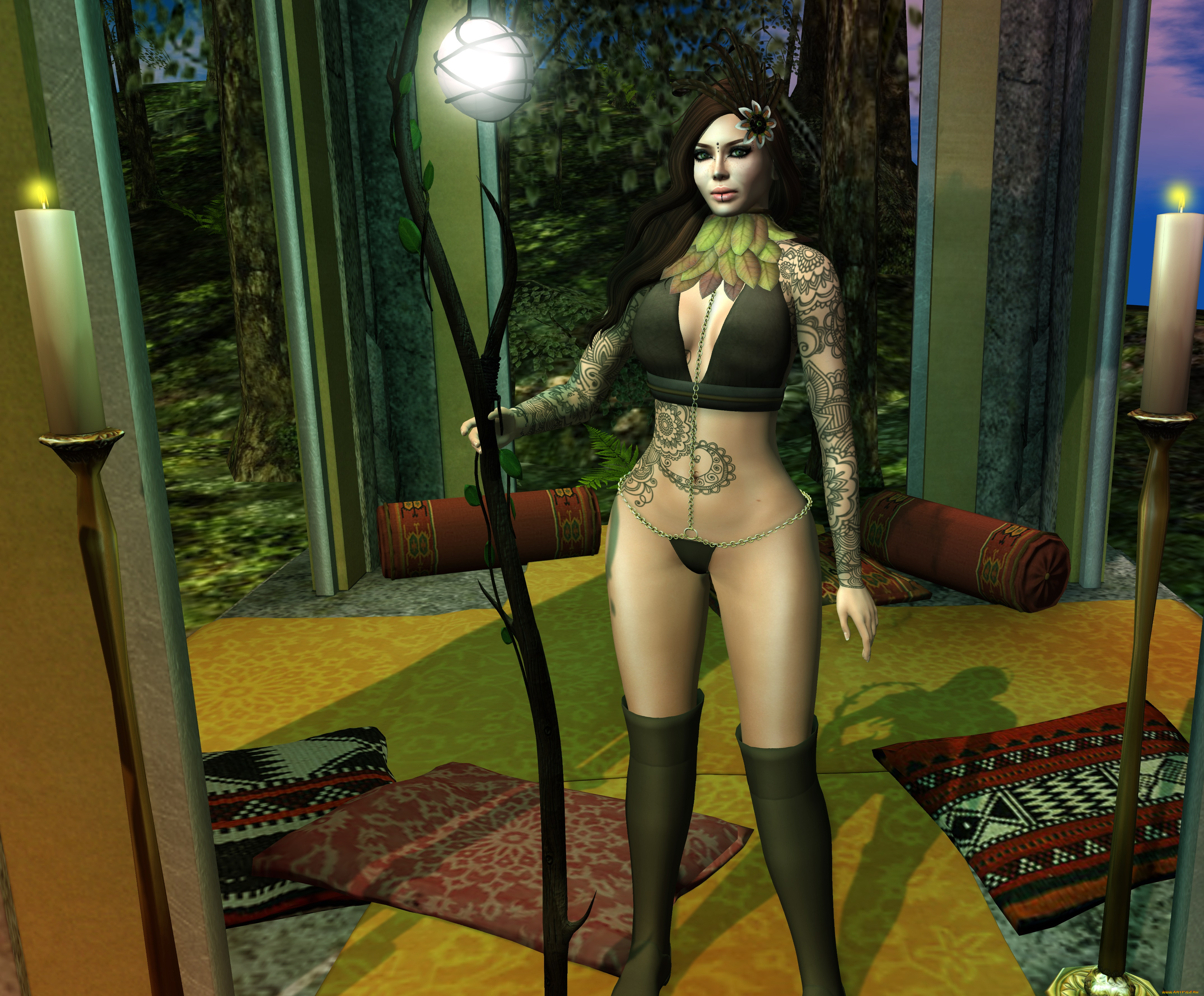 3д, графика, фантазия, , fantasy, фон, взгляд, девушка