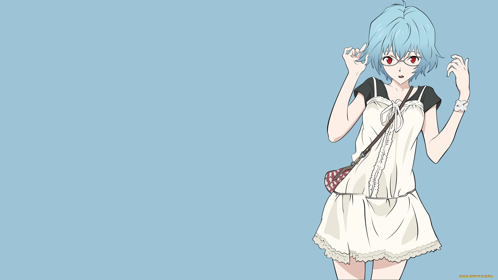 аниме, evangelion, девушка, взгляд, фон