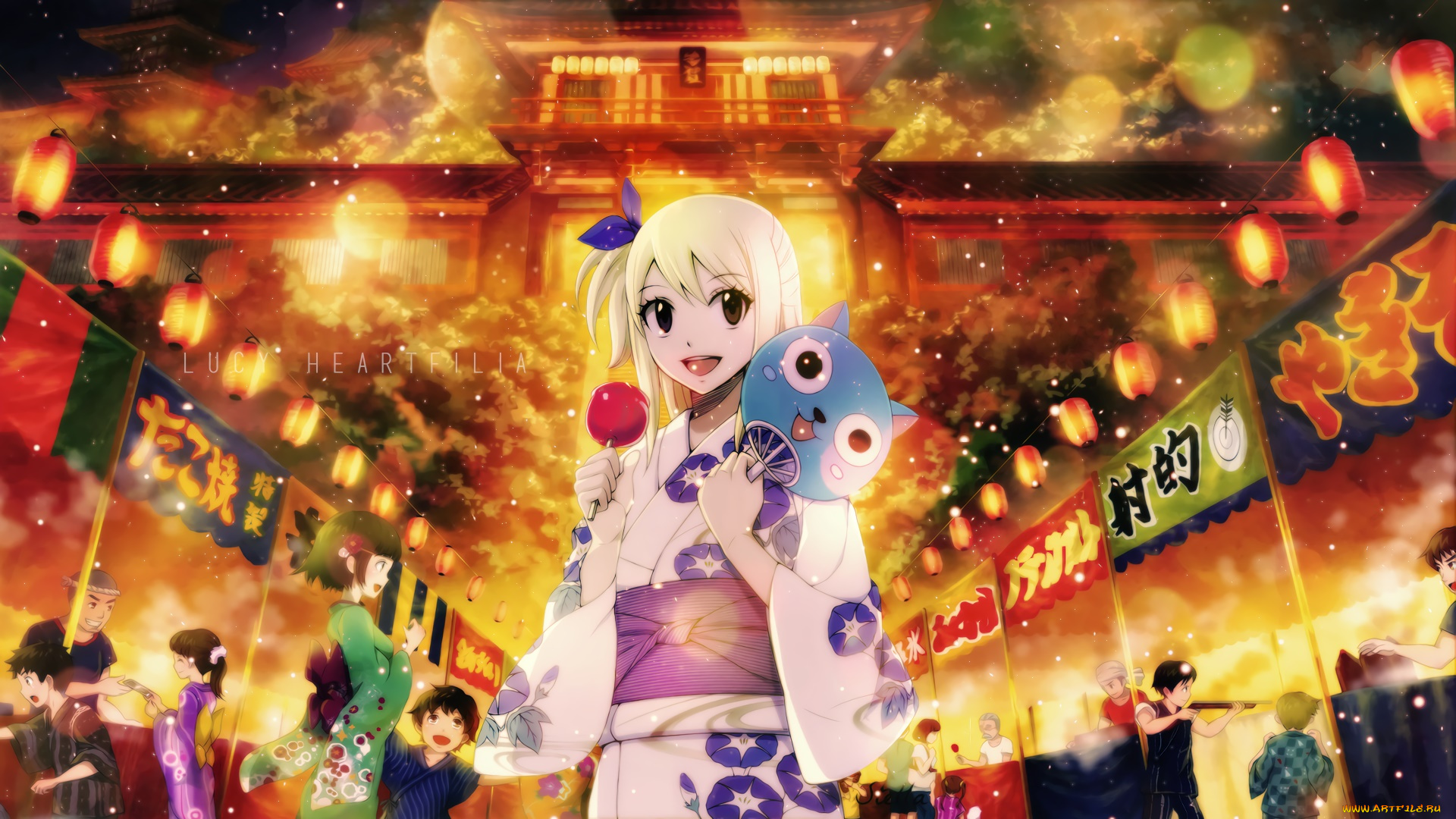 аниме, fairy, tail, взгляд, девушка, фон