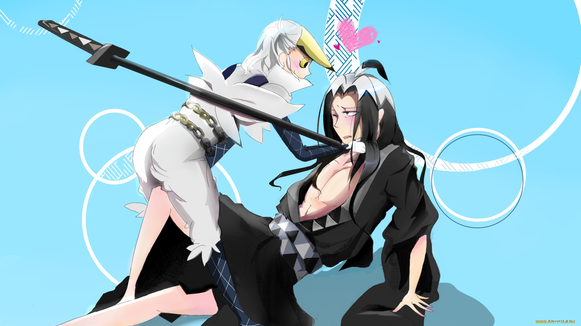 аниме, katanagatari, maniwa, shirasagi