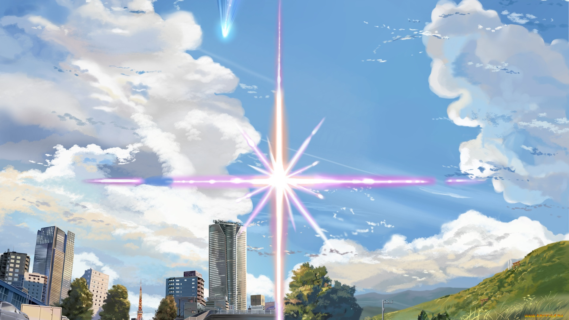 аниме, kimi, no, na, wa, город