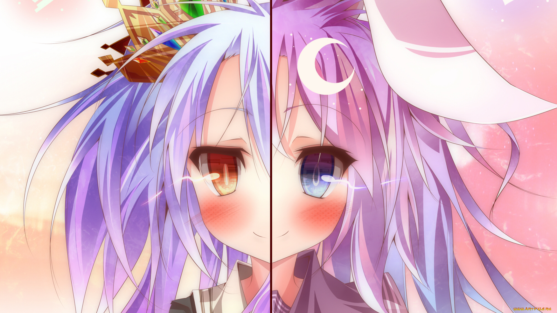 аниме, no, game, no, life, девушка, фон, взгляд