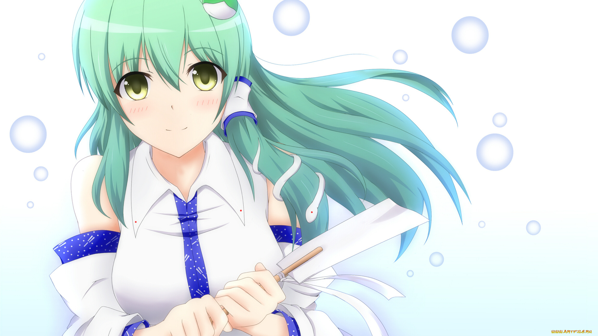 аниме, touhou, девушка, взгляд, фон