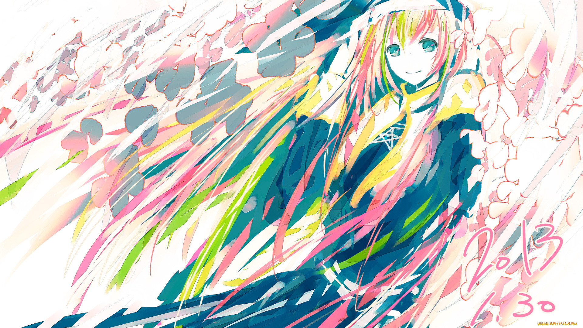 аниме, vocaloid, фон, взгляд, девушка