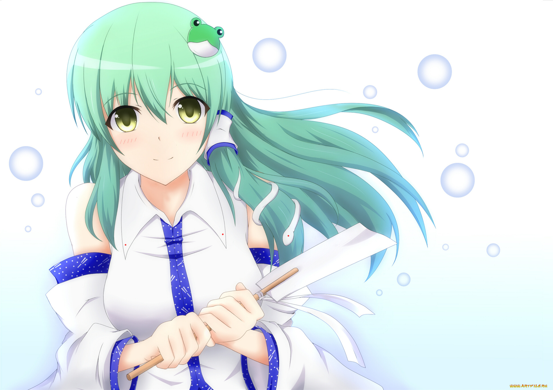 аниме, touhou, девушка, взгляд, фон