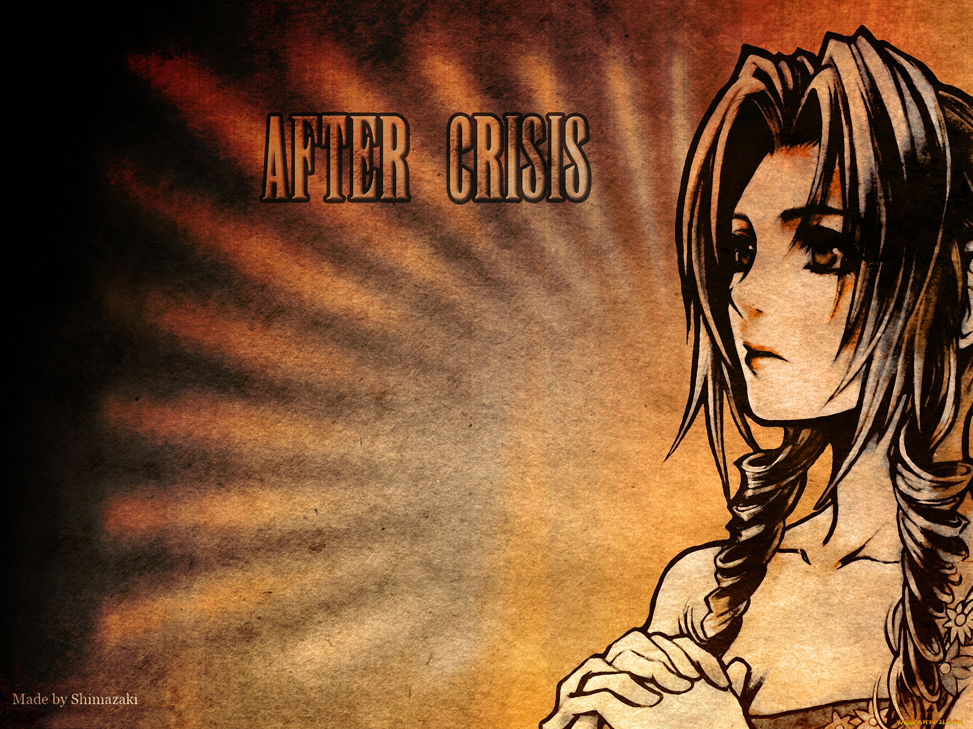 аниме, final, fantasy, gainsborough, девушка, aeris, взгляд