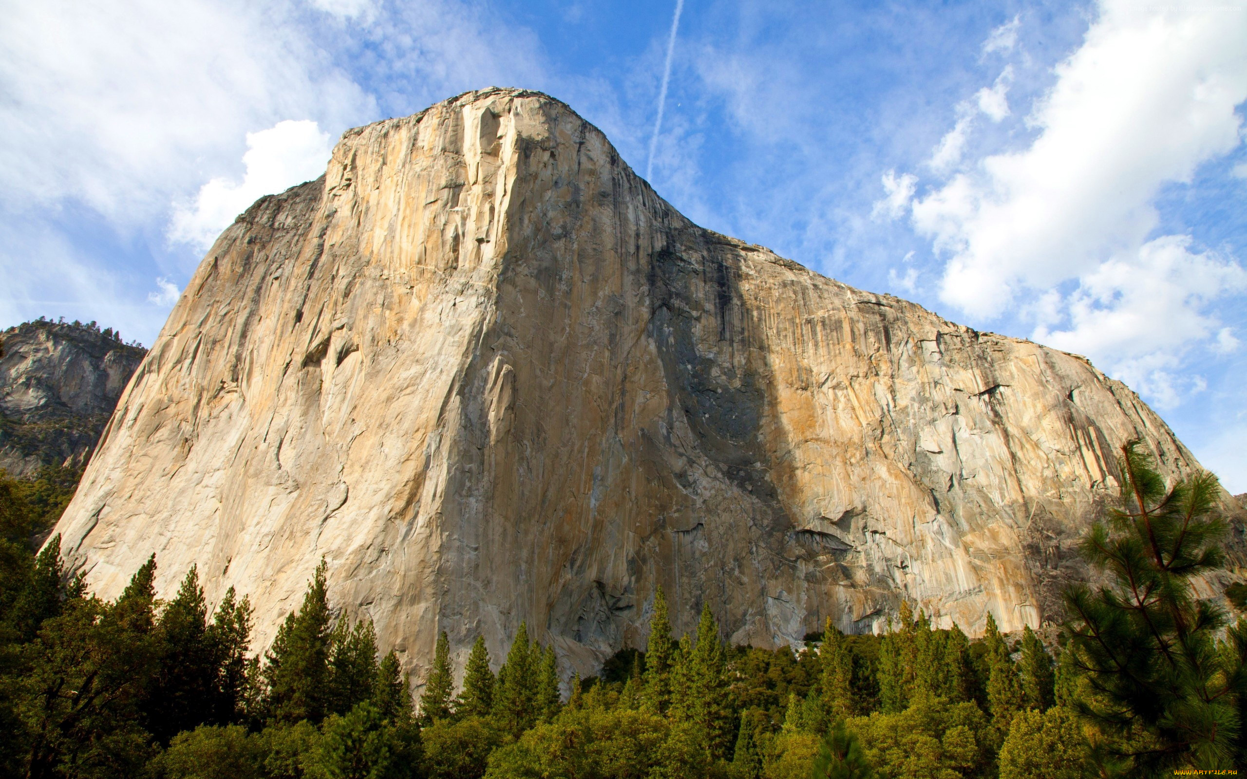 природа, горы, деревья, облака, гора, небо