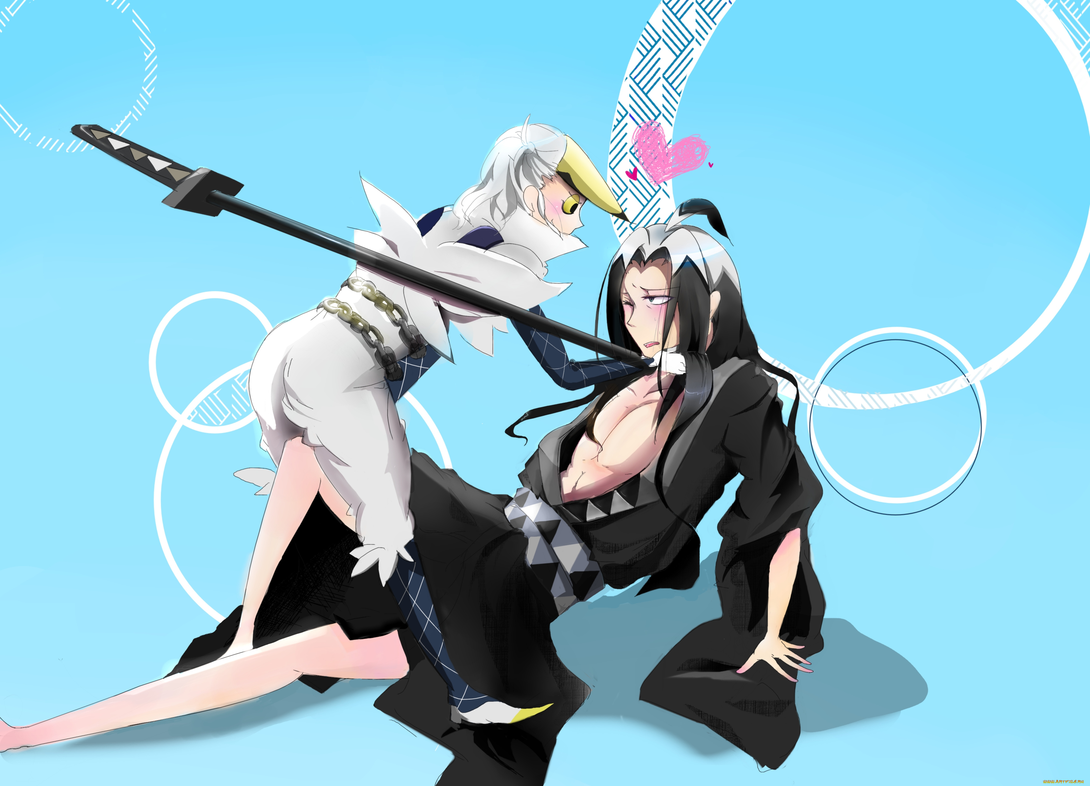 аниме, katanagatari, maniwa, shirasagi