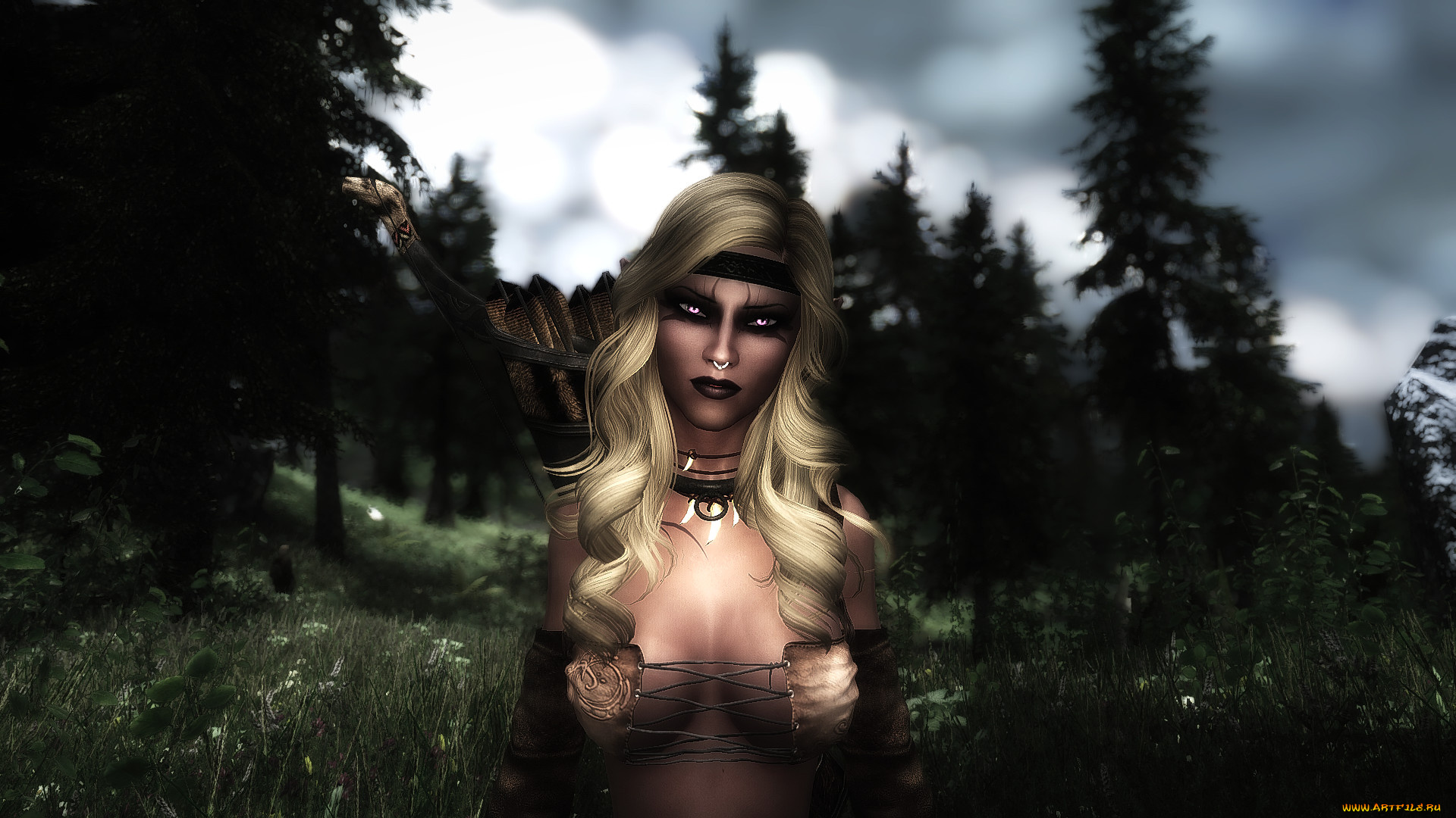 3д, графика, фантазия, , fantasy, девушка, фон, взгляд