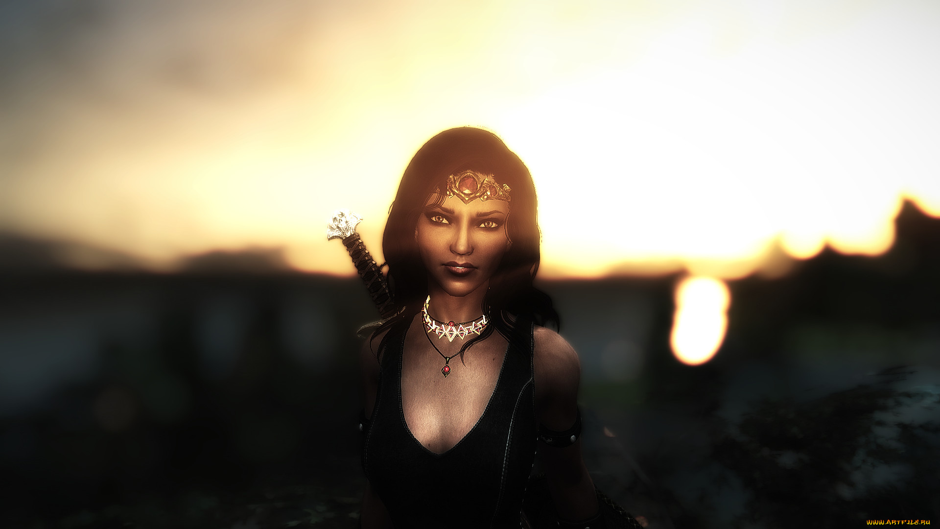 3д, графика, фантазия, , fantasy, фон, взгляд, девушка