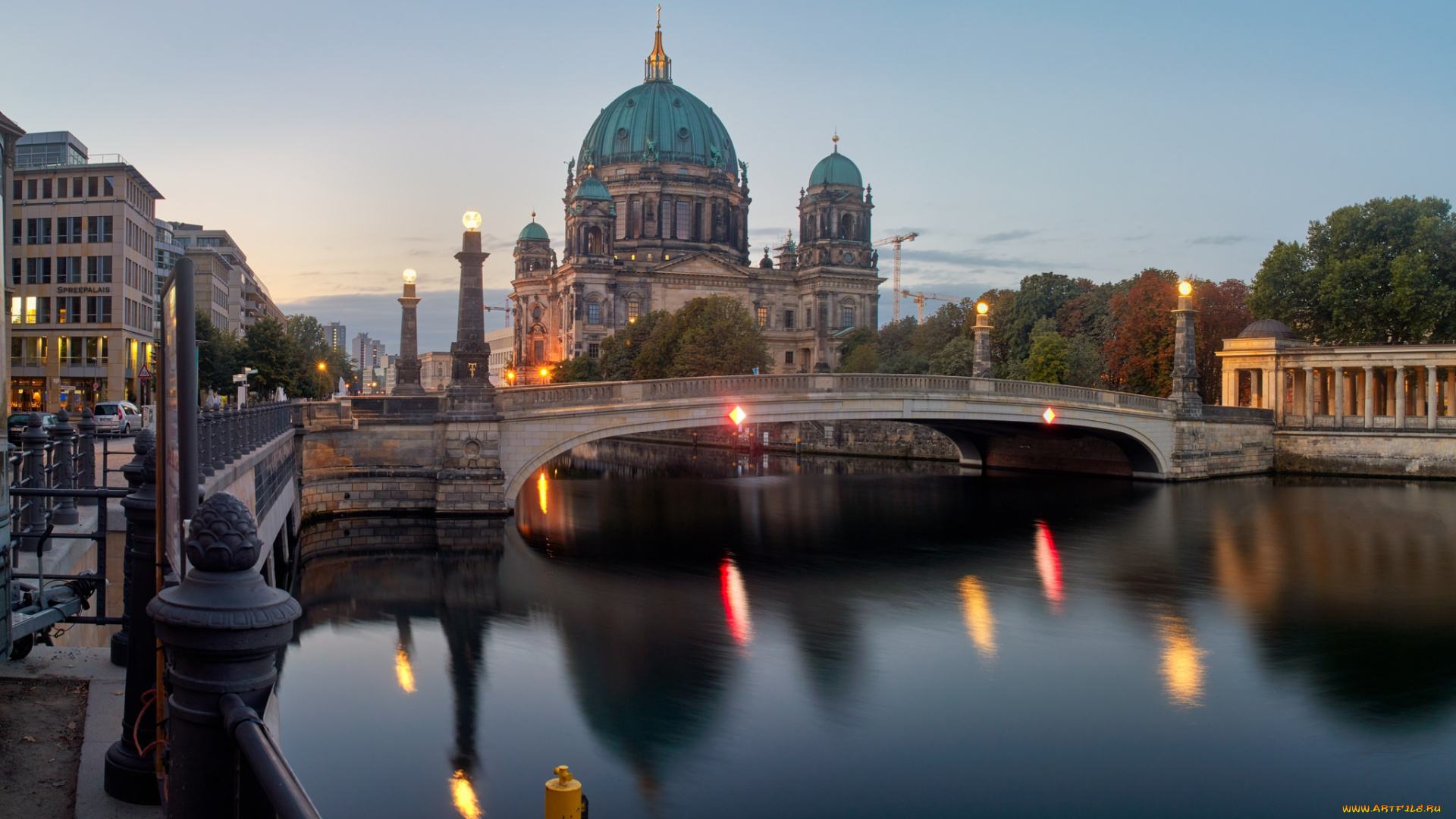berliner, dom, bridge, города, берлин, , германия, простор
