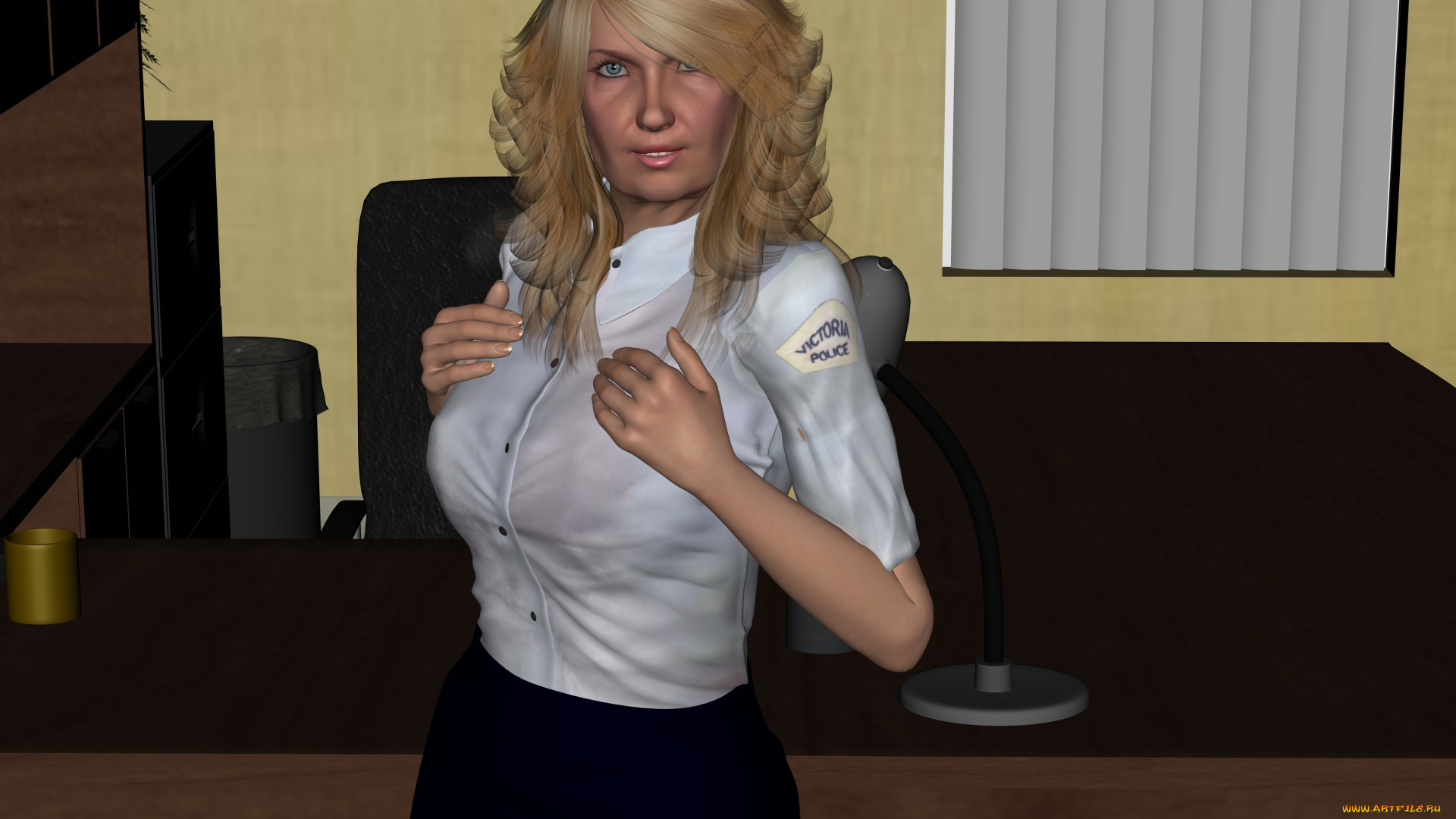 carabinieri, 3д, графика, люди, , people, взгляд, девушка, фон