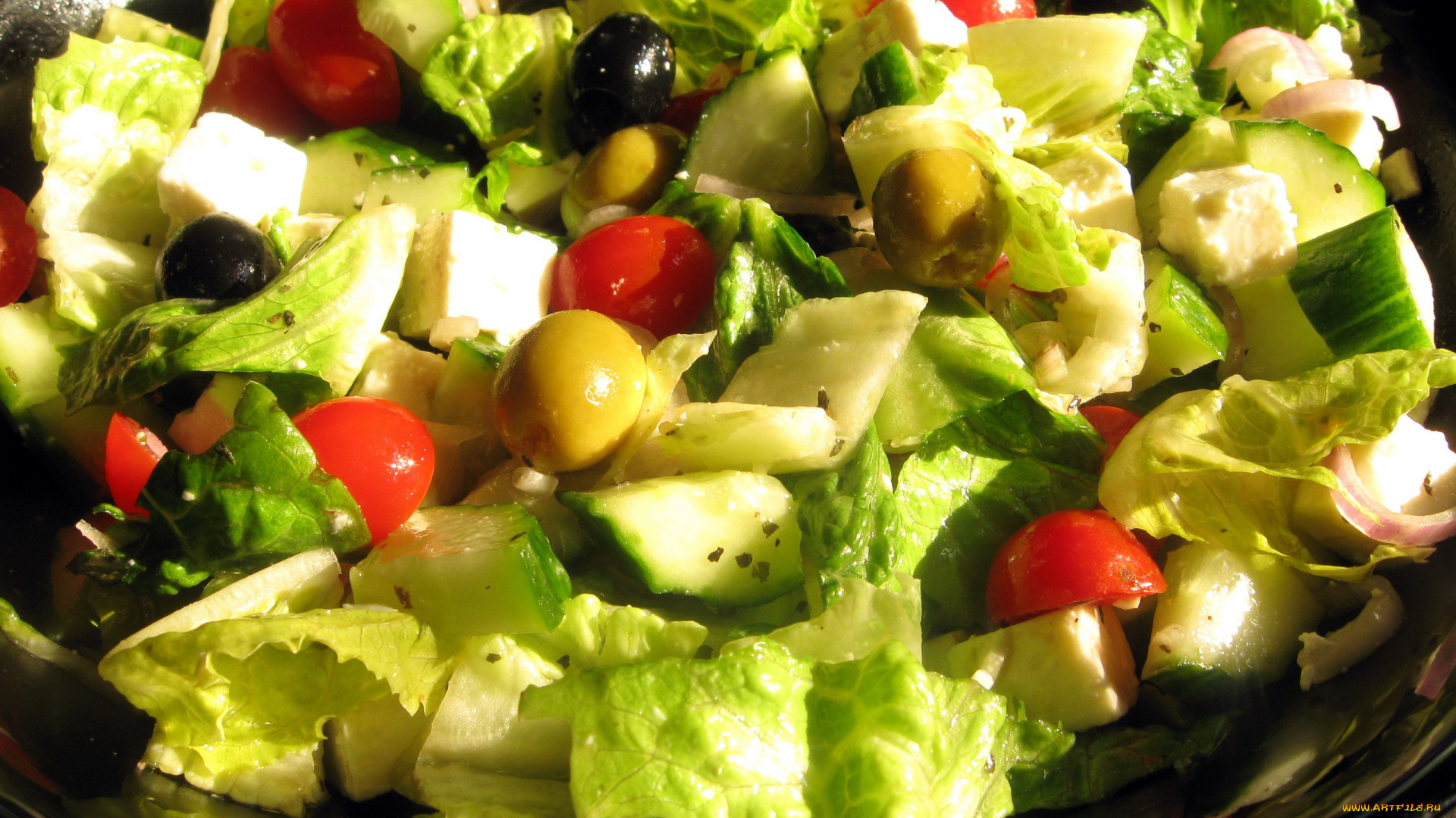 еда, салаты, , закуски, помидоры, салат, оливки, маслины