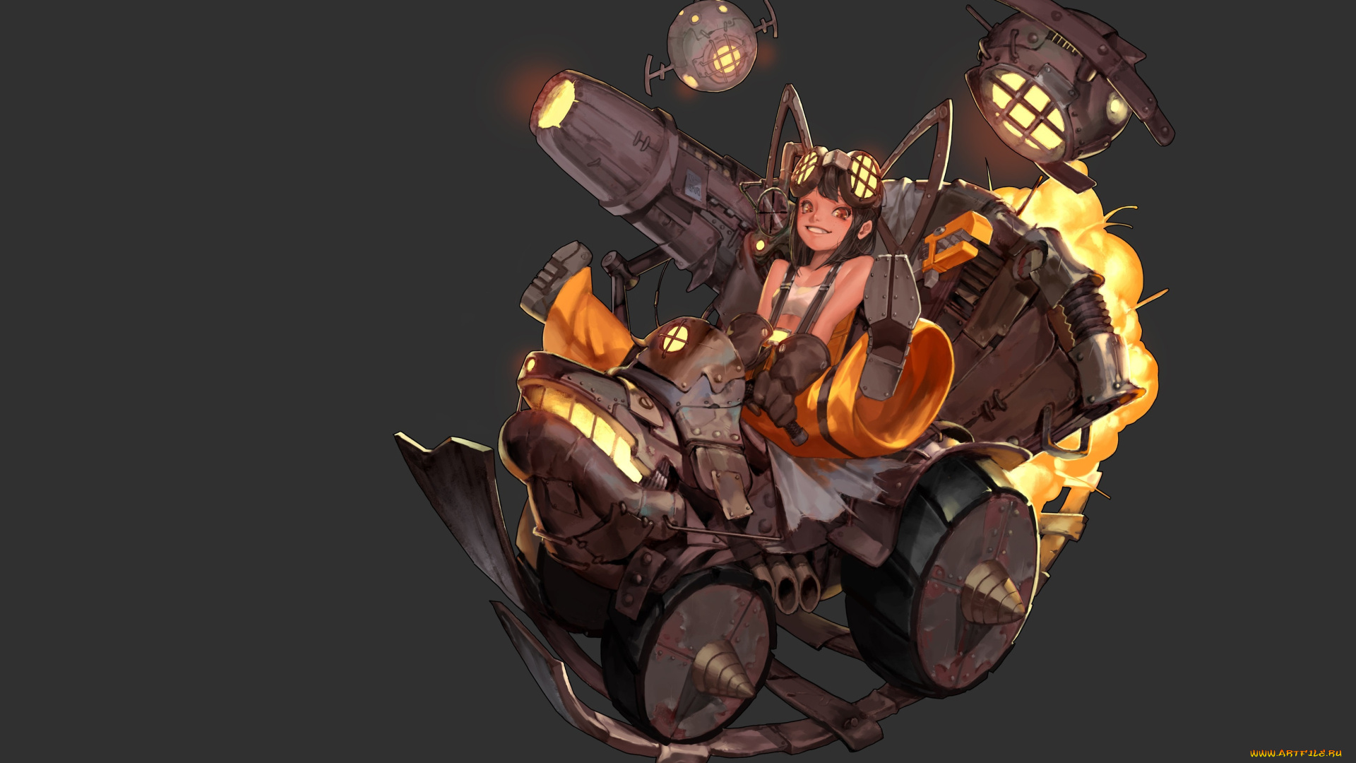 фэнтези, девушки, steampunk, арт, wonjo, jung, hex