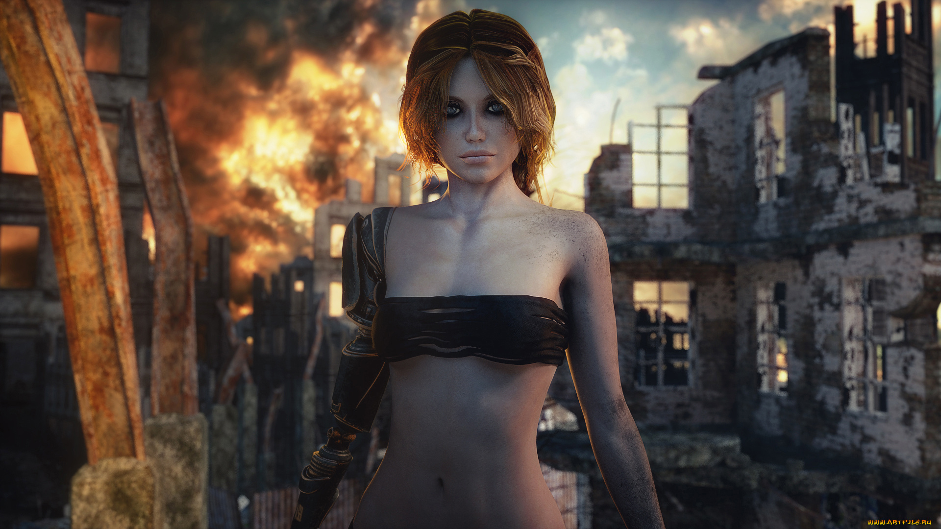 фэнтези, роботы, , киборги, , механизмы, девушка, фон, взгляд