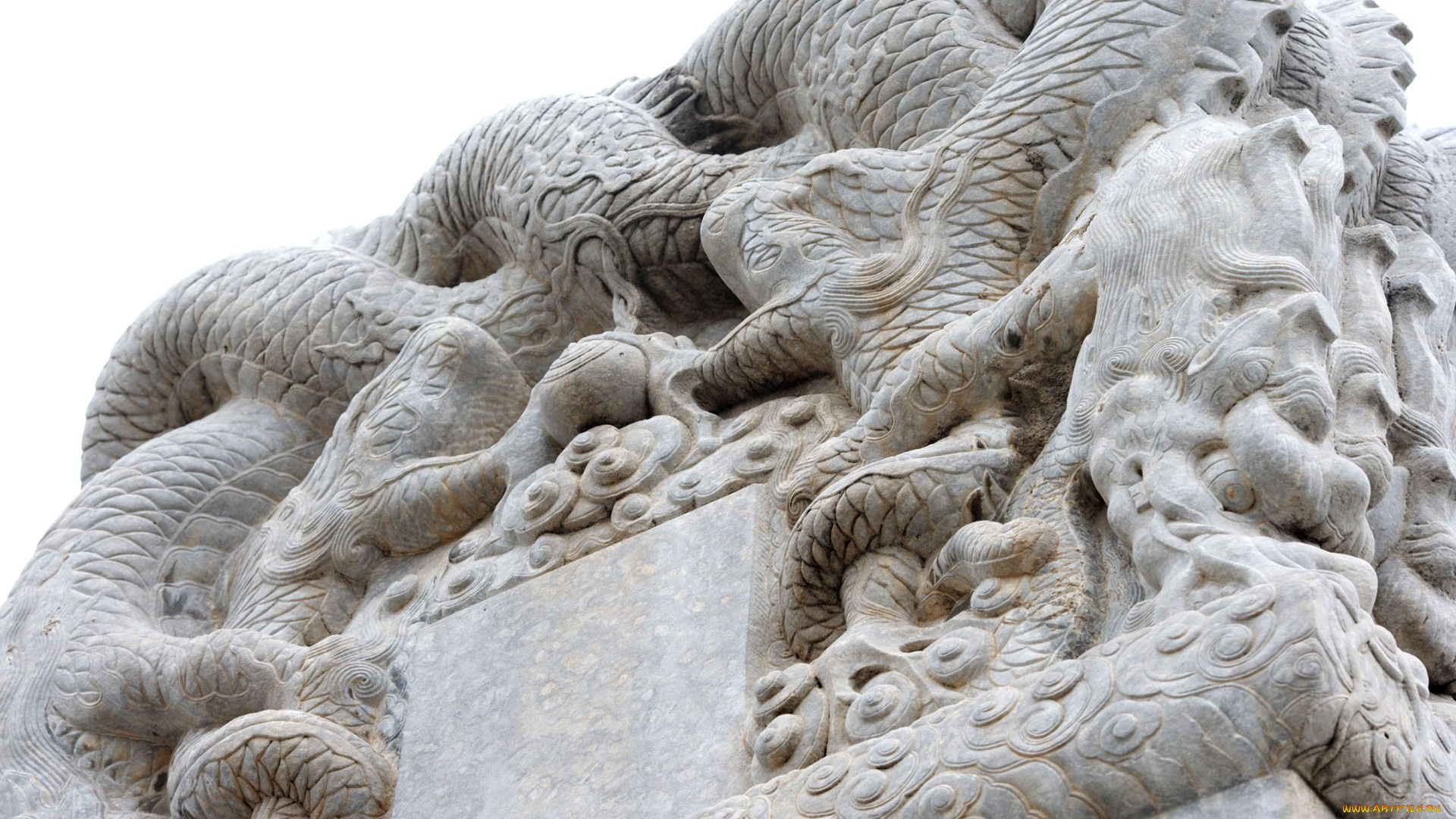 разное, элементы, архитектуры, дракон, статуя, барельеф