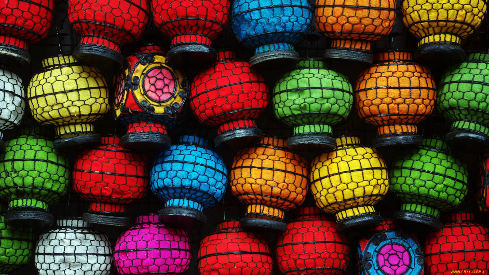 разное, текстуры, colorful, lanterns, light
