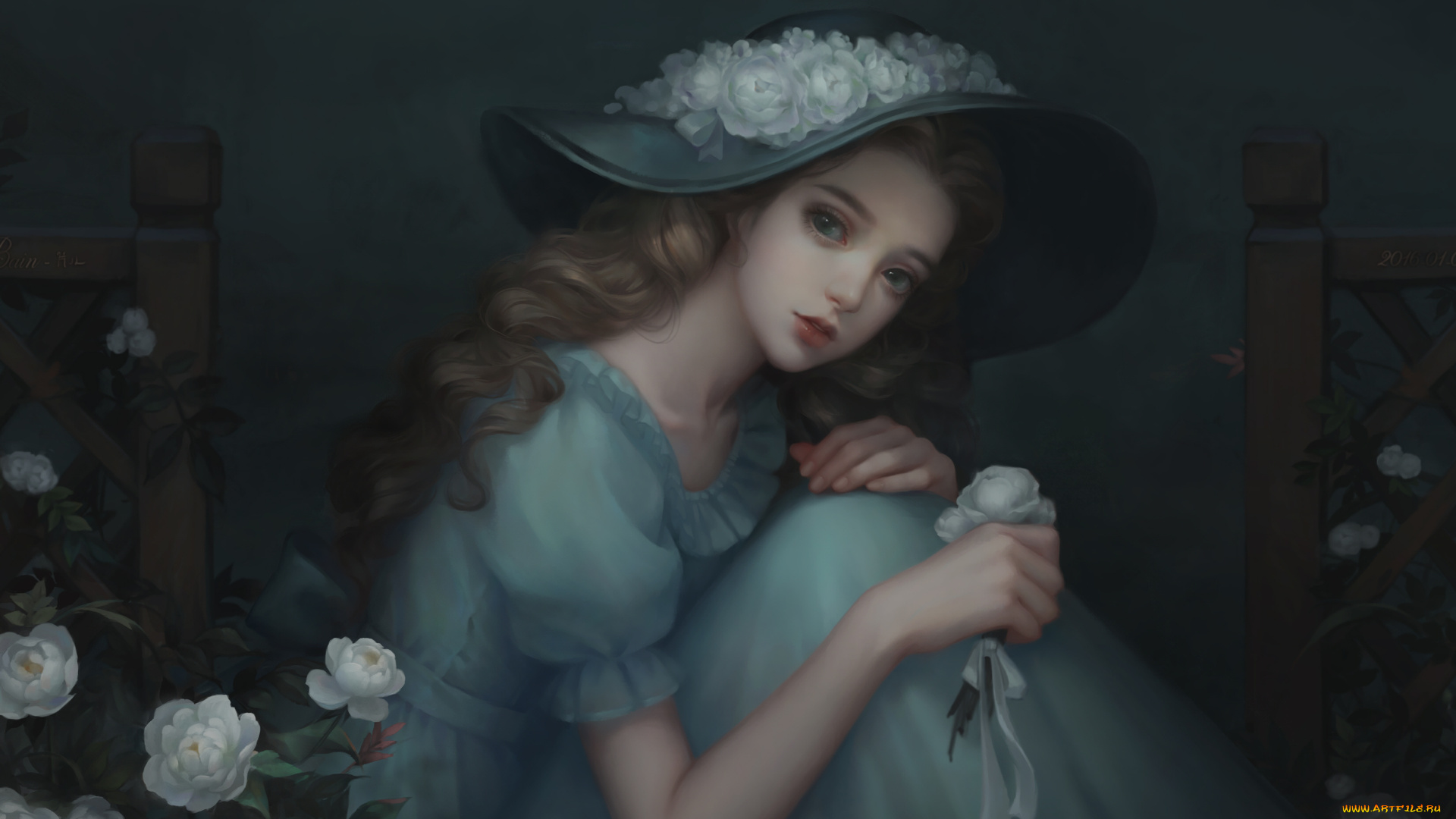 рисованное, люди, девушка