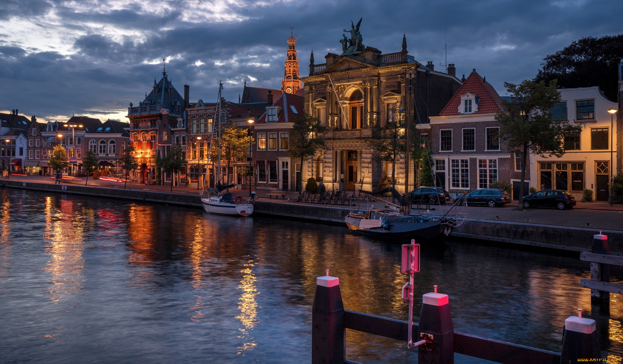 города, -, огни, ночного, города, простор