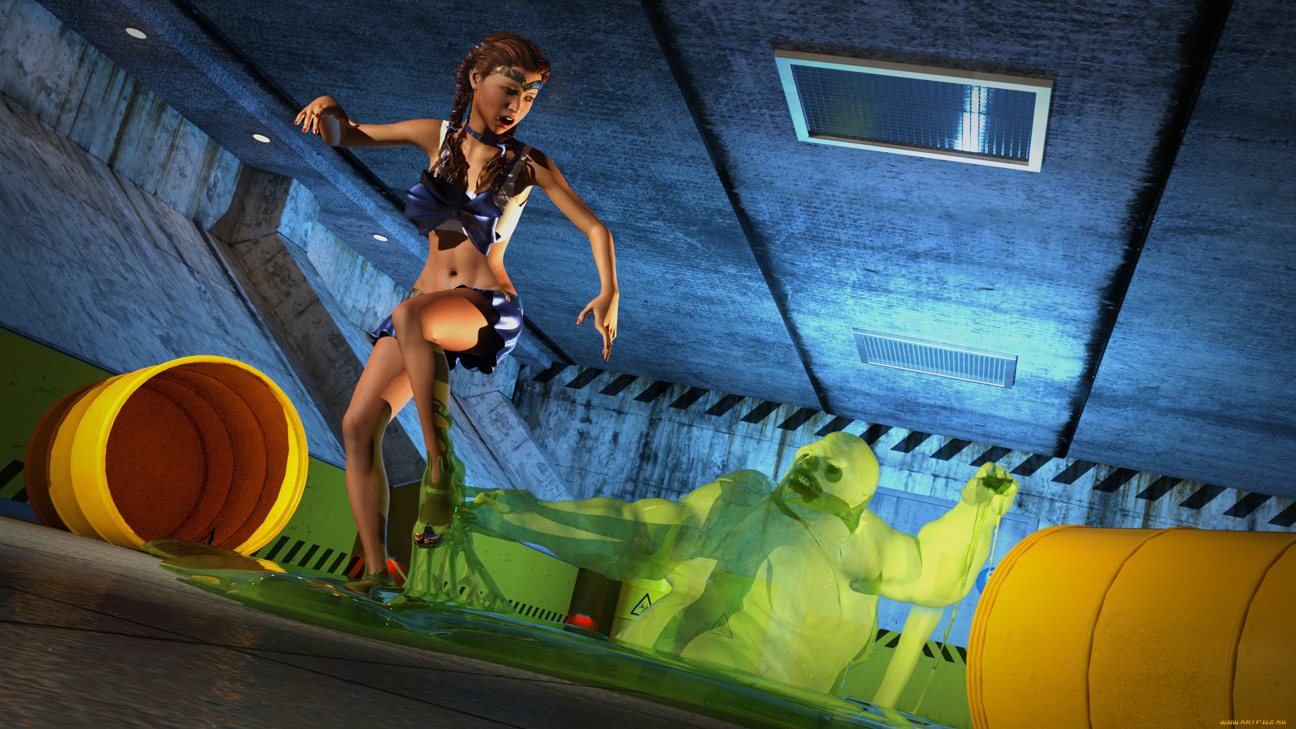 3д, графика, фантазия, , fantasy, фон, взгляд, девушка