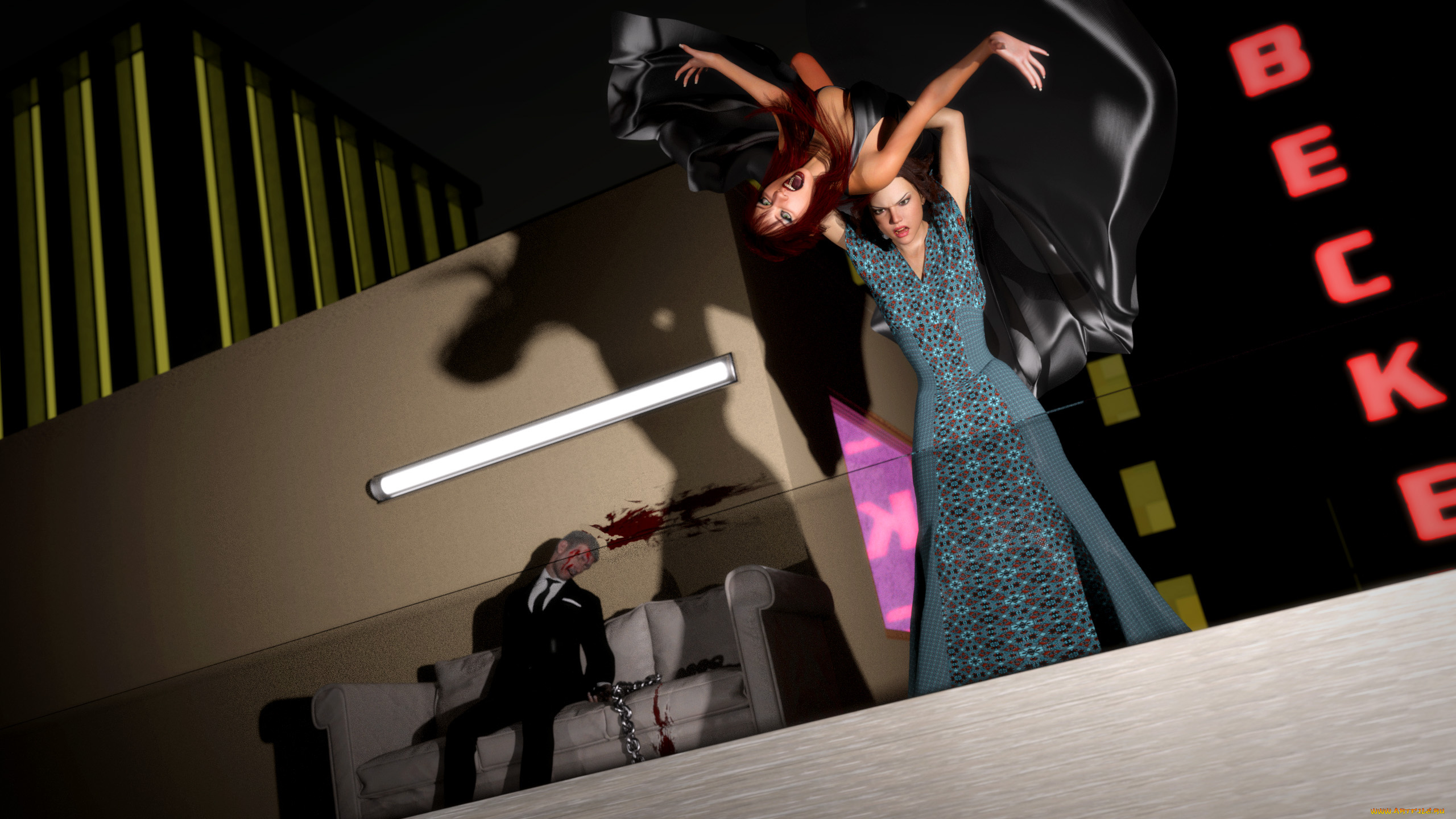 3д, графика, фантазия, , fantasy, фон, взгляд, девушка