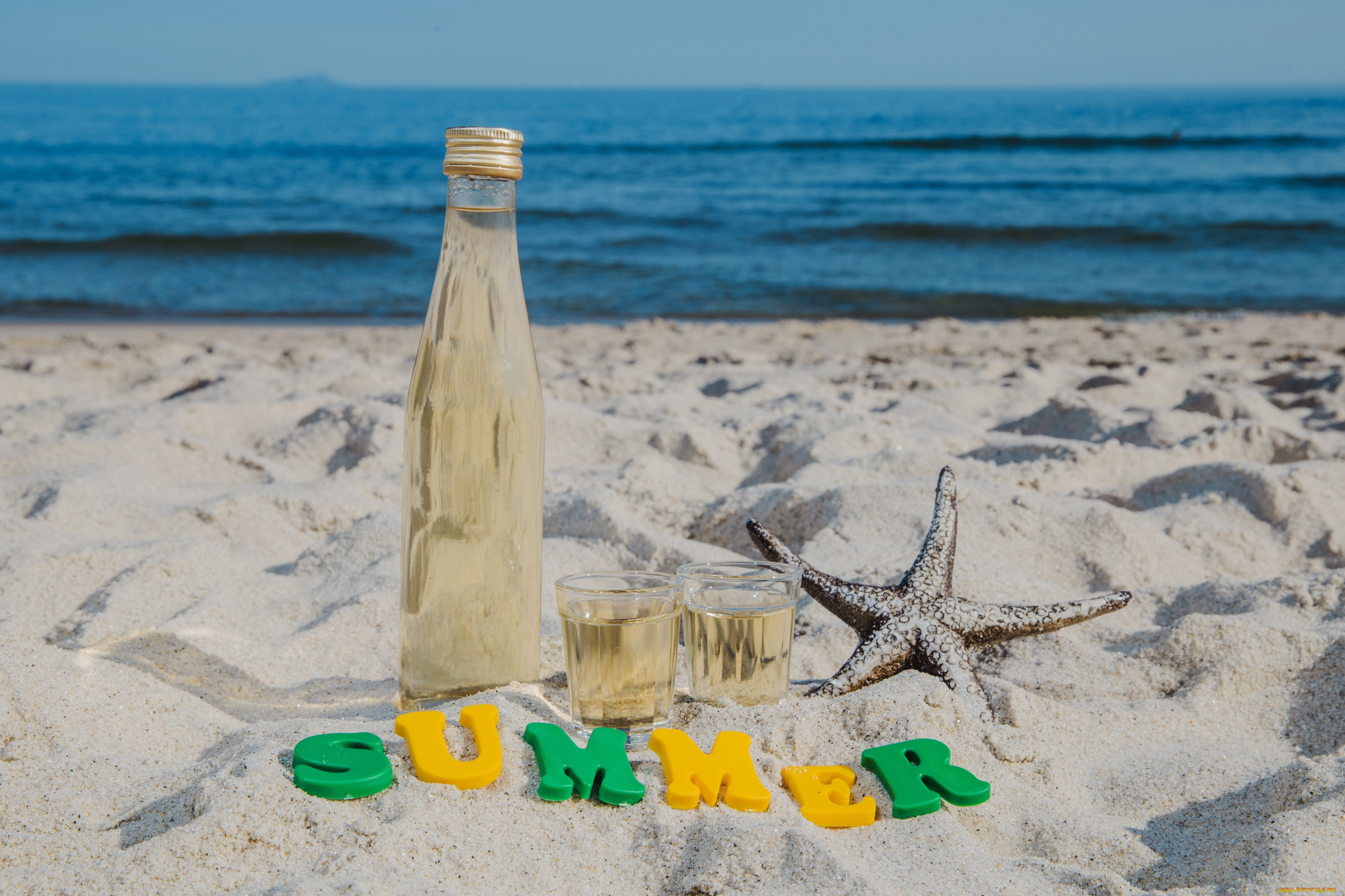 еда, напитки, песок, море, напиток, звезда, побережье, лимонад