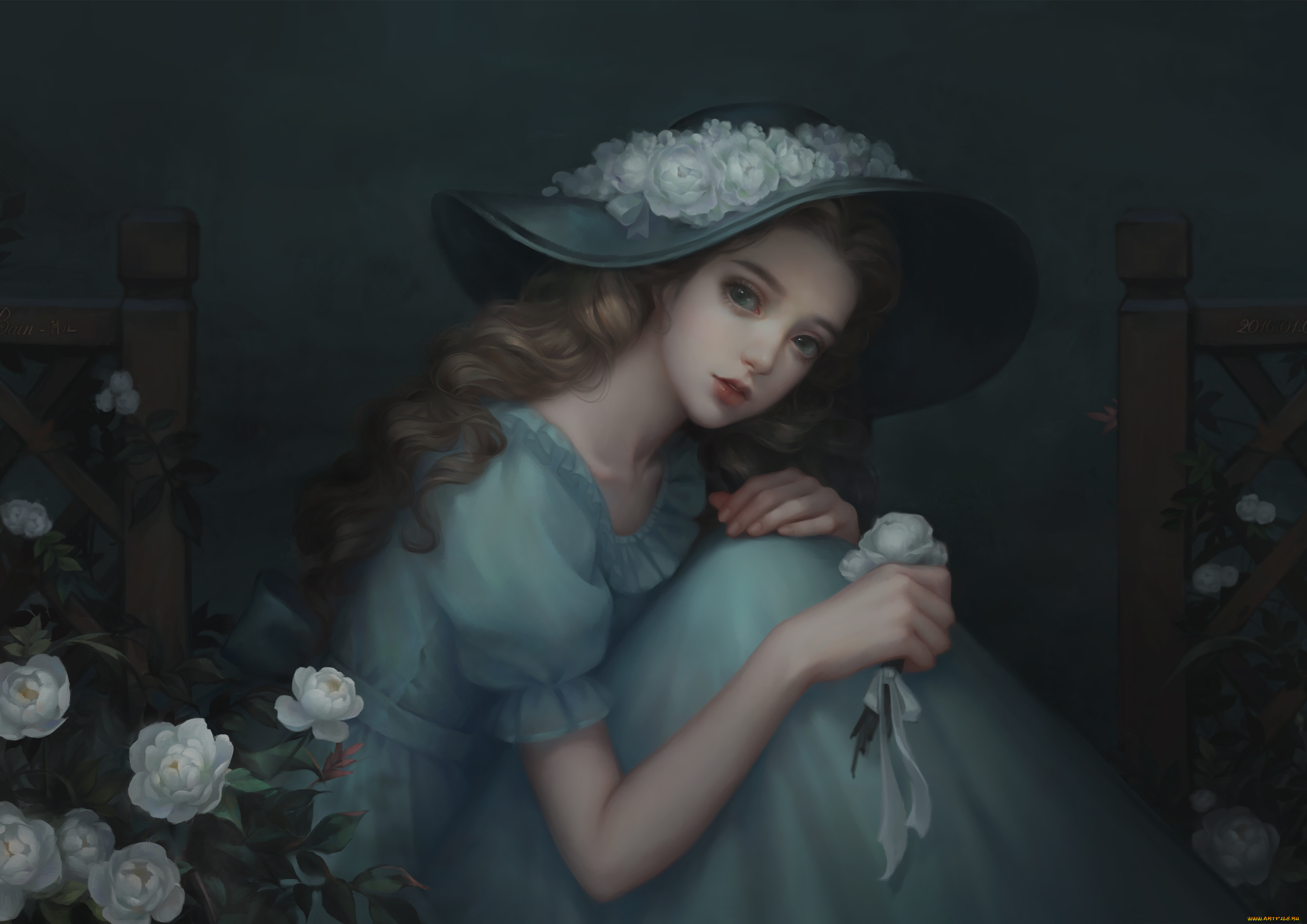 рисованное, люди, девушка