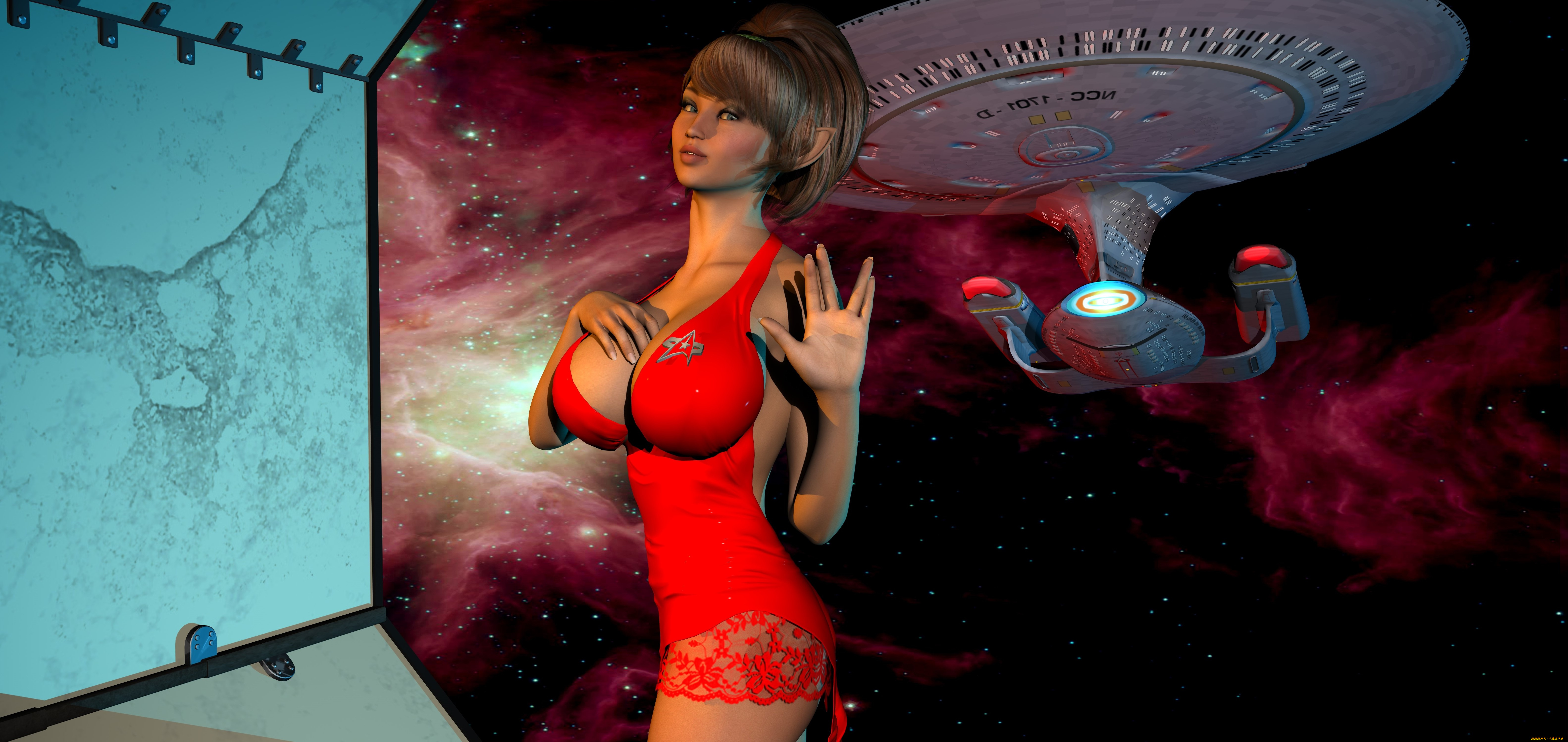 3д, графика, фантазия, , fantasy, девушка, фон, взгляд