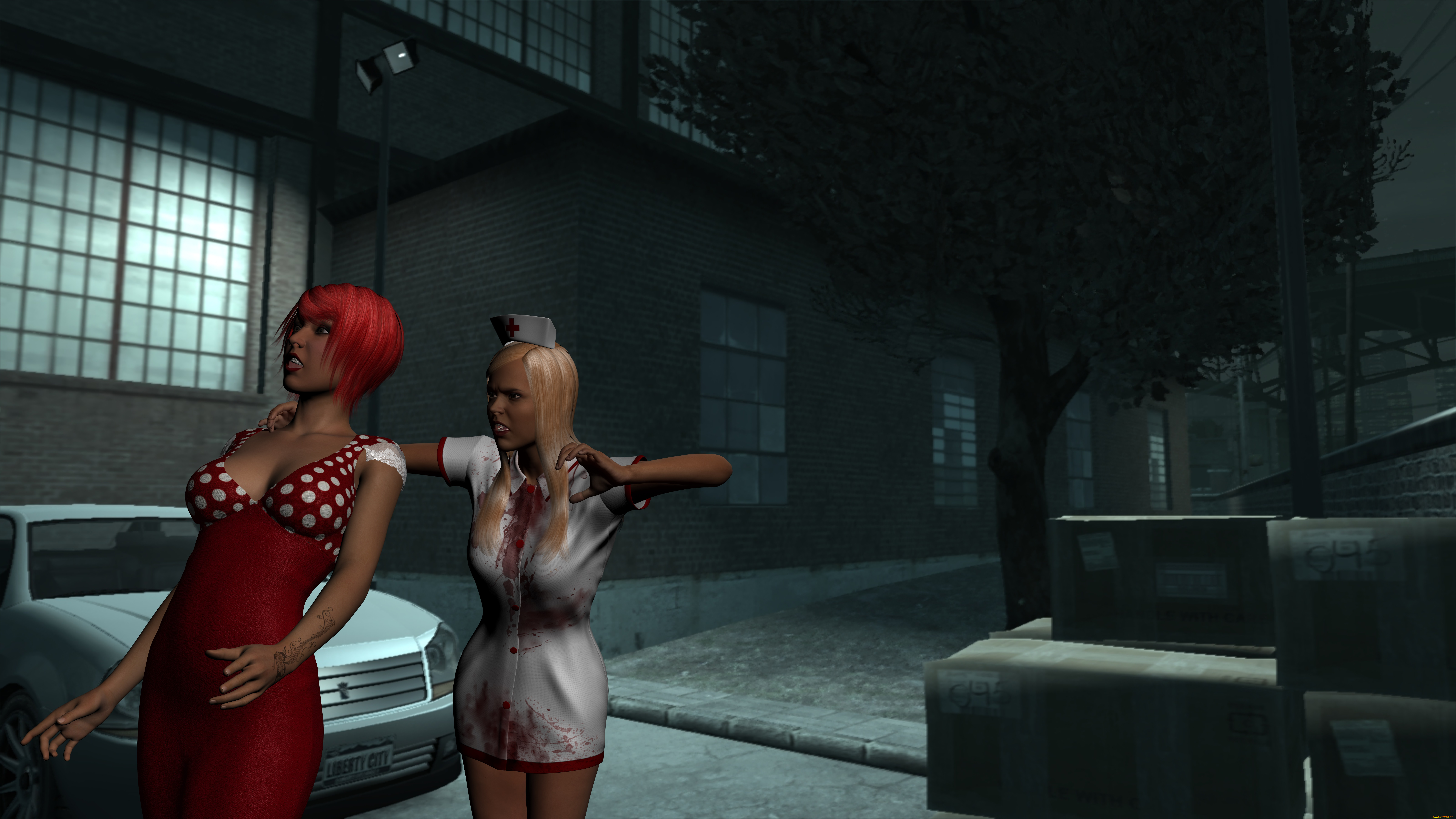 3д, графика, существа, , creatures, фон, взгляд, девушка