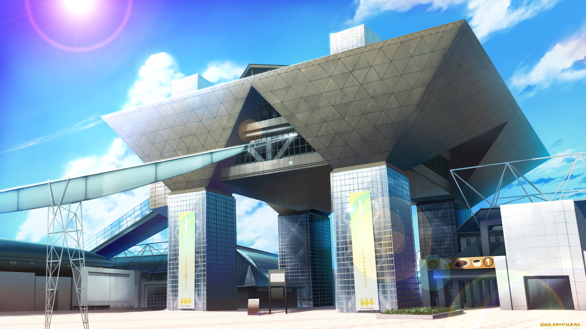 аниме, город, , улицы, , интерьер, , здания, строение