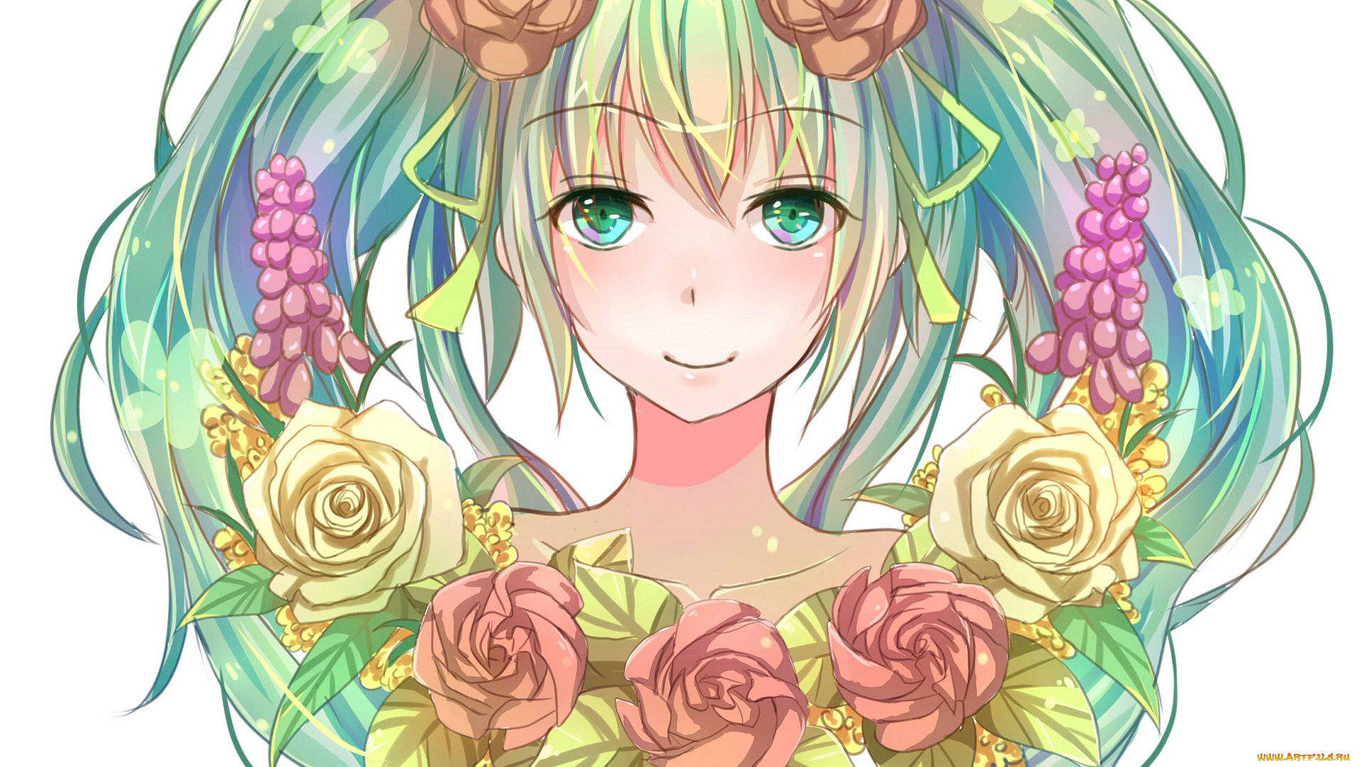 аниме, vocaloid, девушка