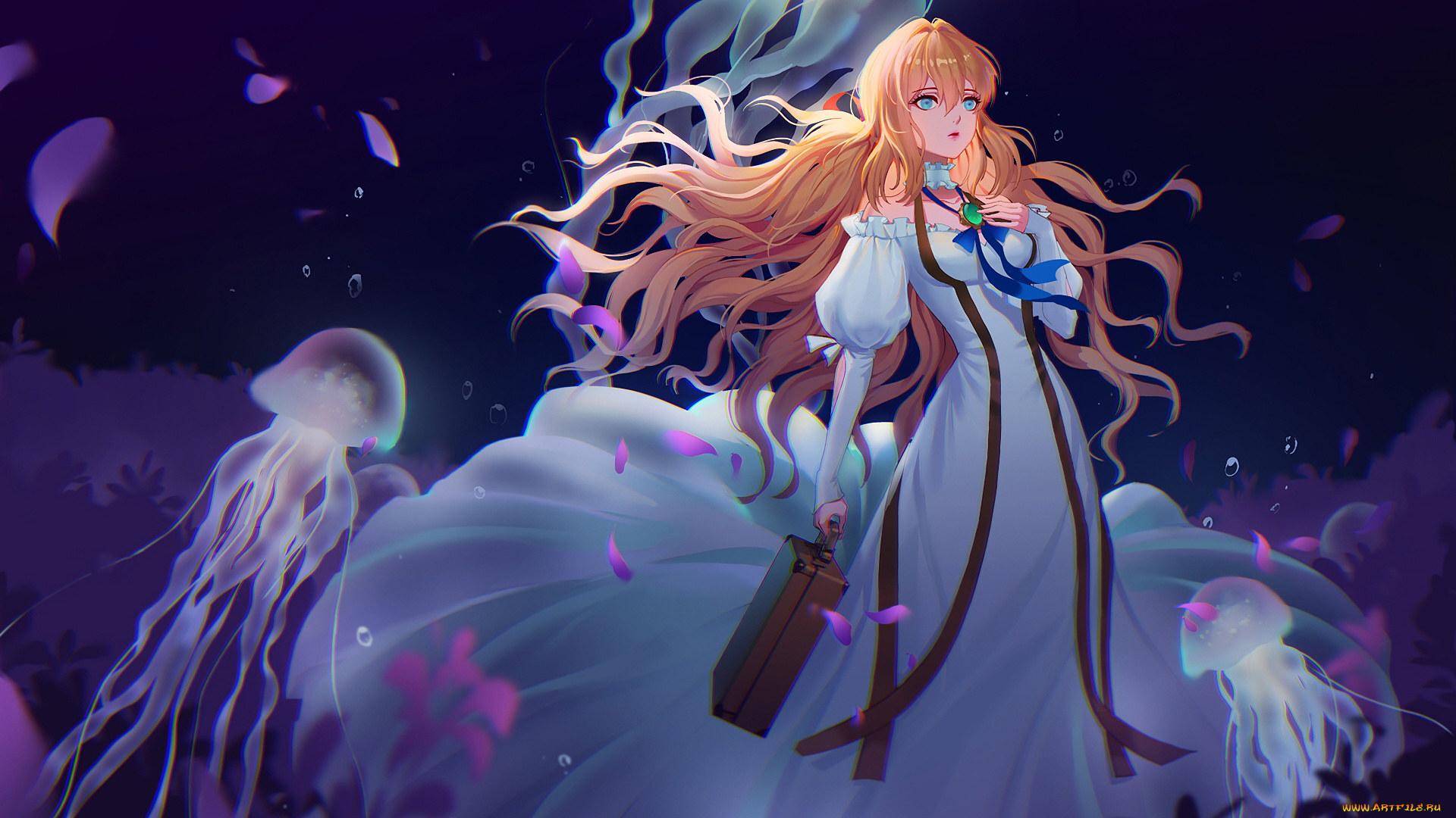 аниме, животные, , существа, девушка