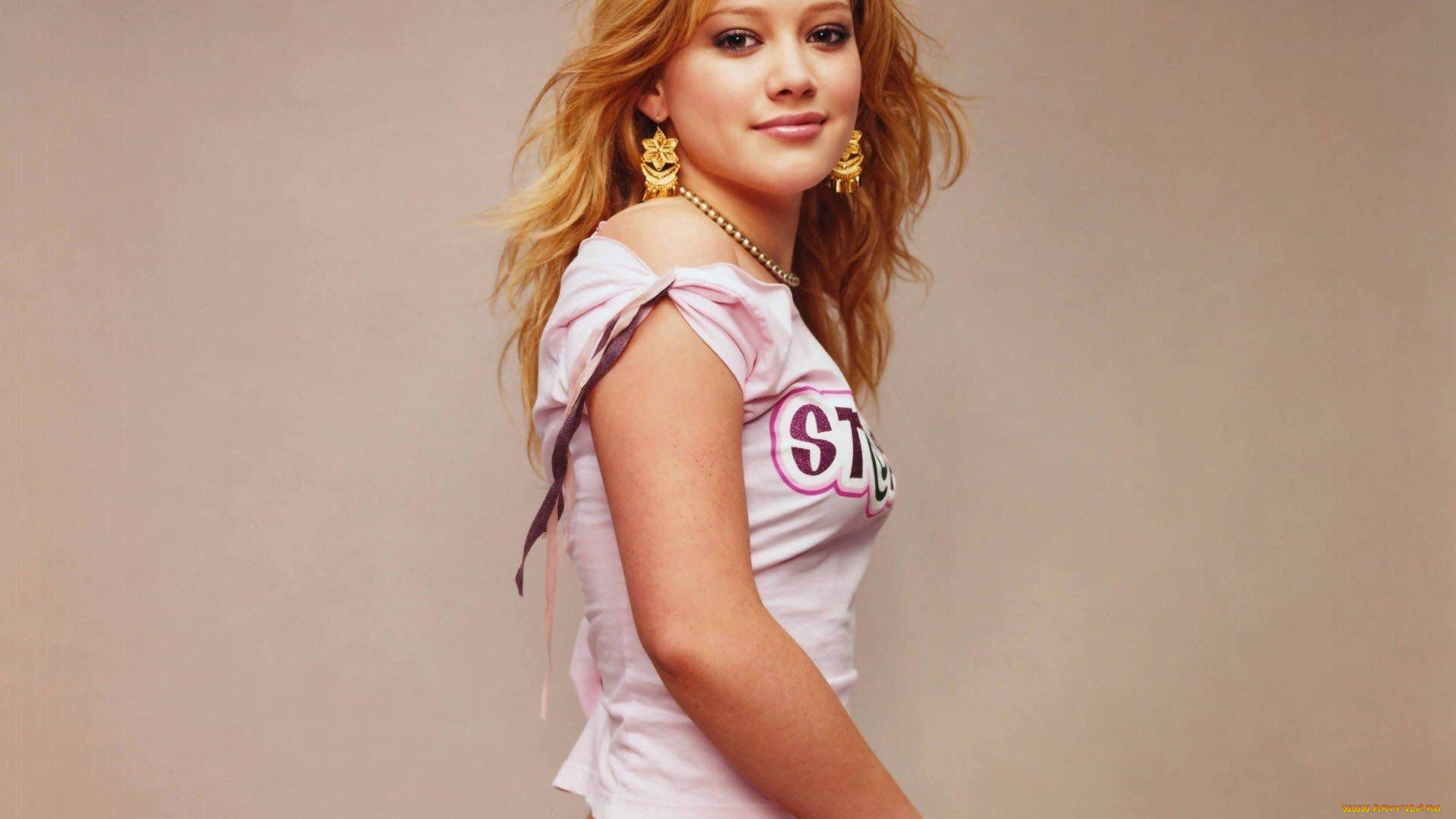 девушки, hilary, duff, блондинка, украшения, футболка