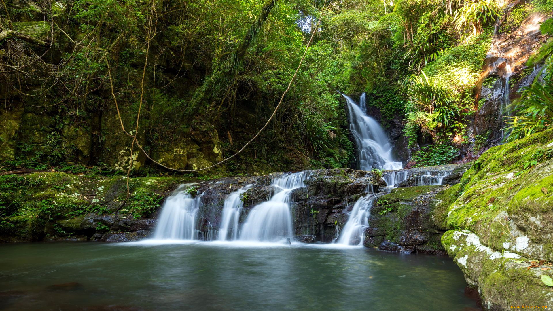elebana, falls, australia, природа, водопады, elebana, falls